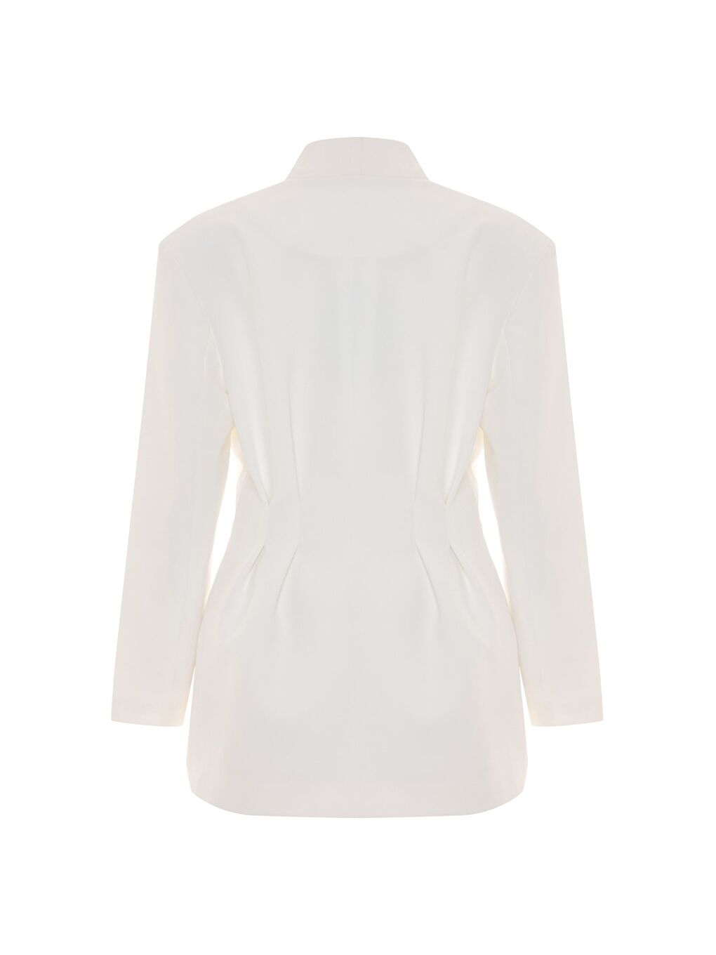 Gold Düğmeli Uzun Ceket - Ekru-7