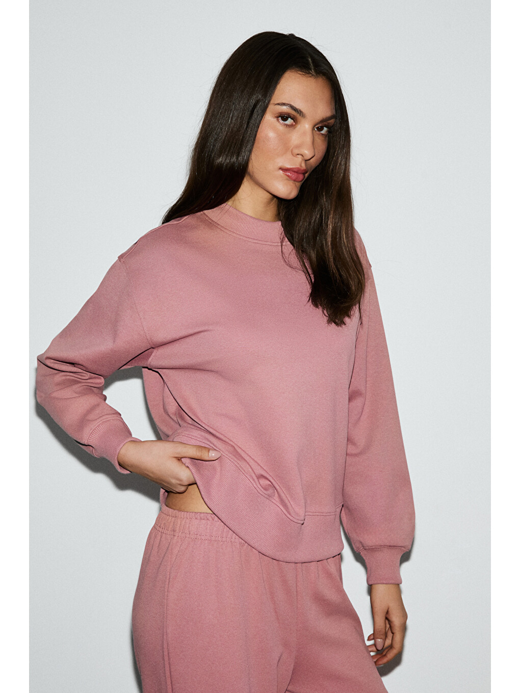 Doue Kadın Yumuşak Ve Esnek Kumaşlı Regular Fit Pembe Eşofman Takımı-2