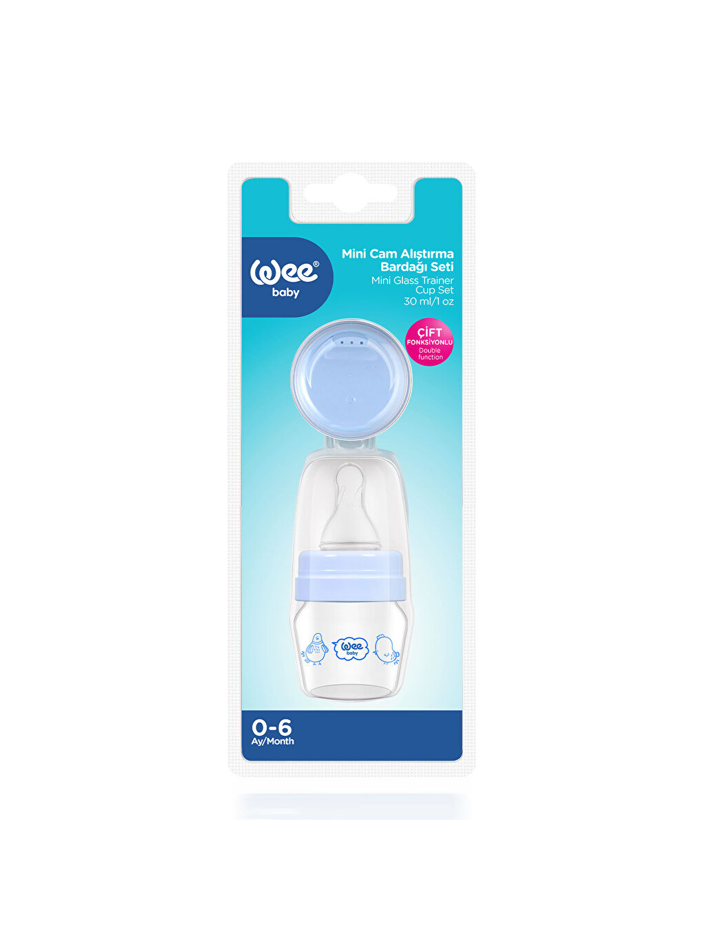 Mini Cam Alıştırma Bardağı Seti 30 ml - Mavi-3