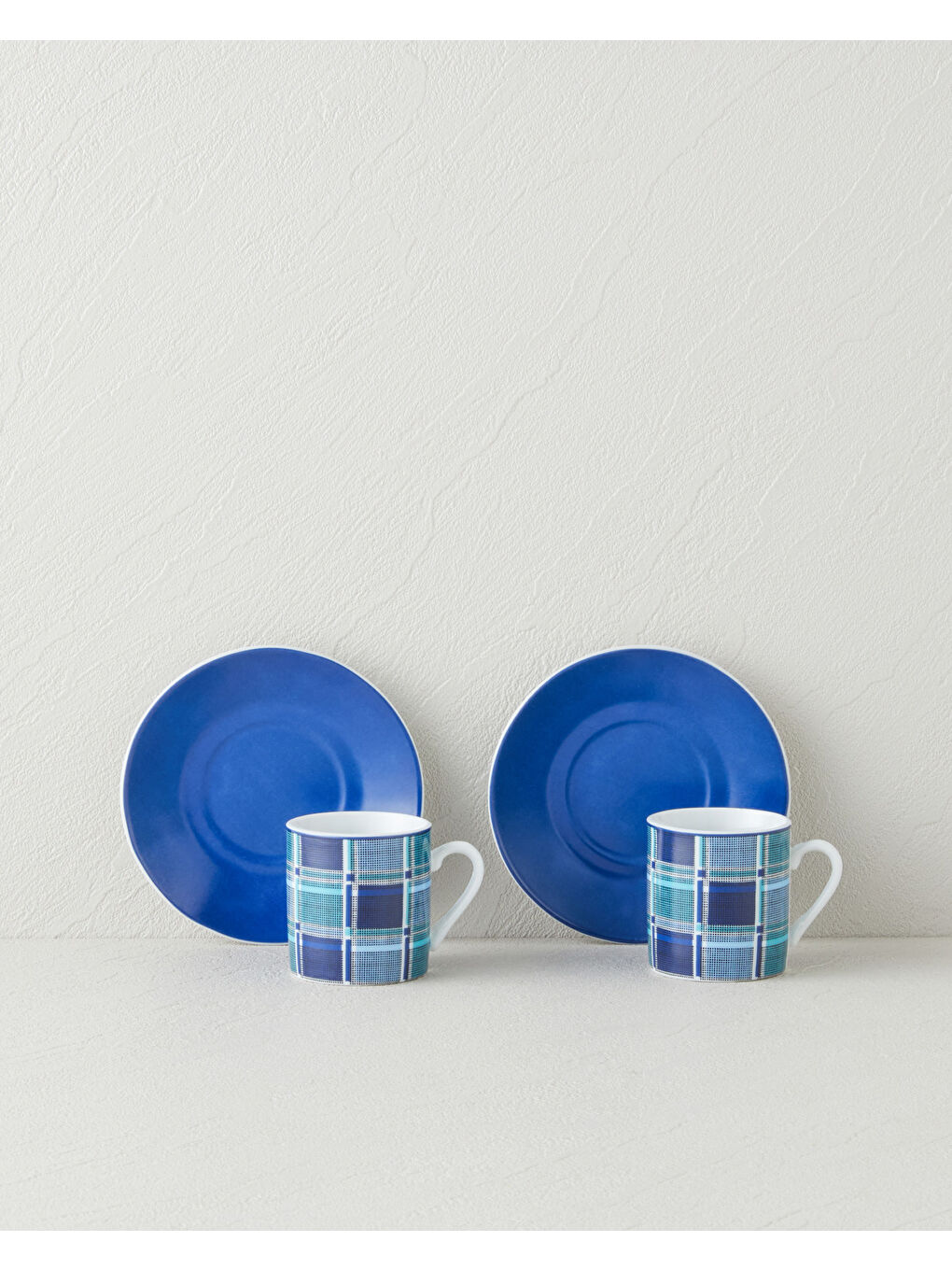 Echo Porselen 4 Parça 2 Kişilik Kahve Fincan Takımı 80 ml Mavi-1