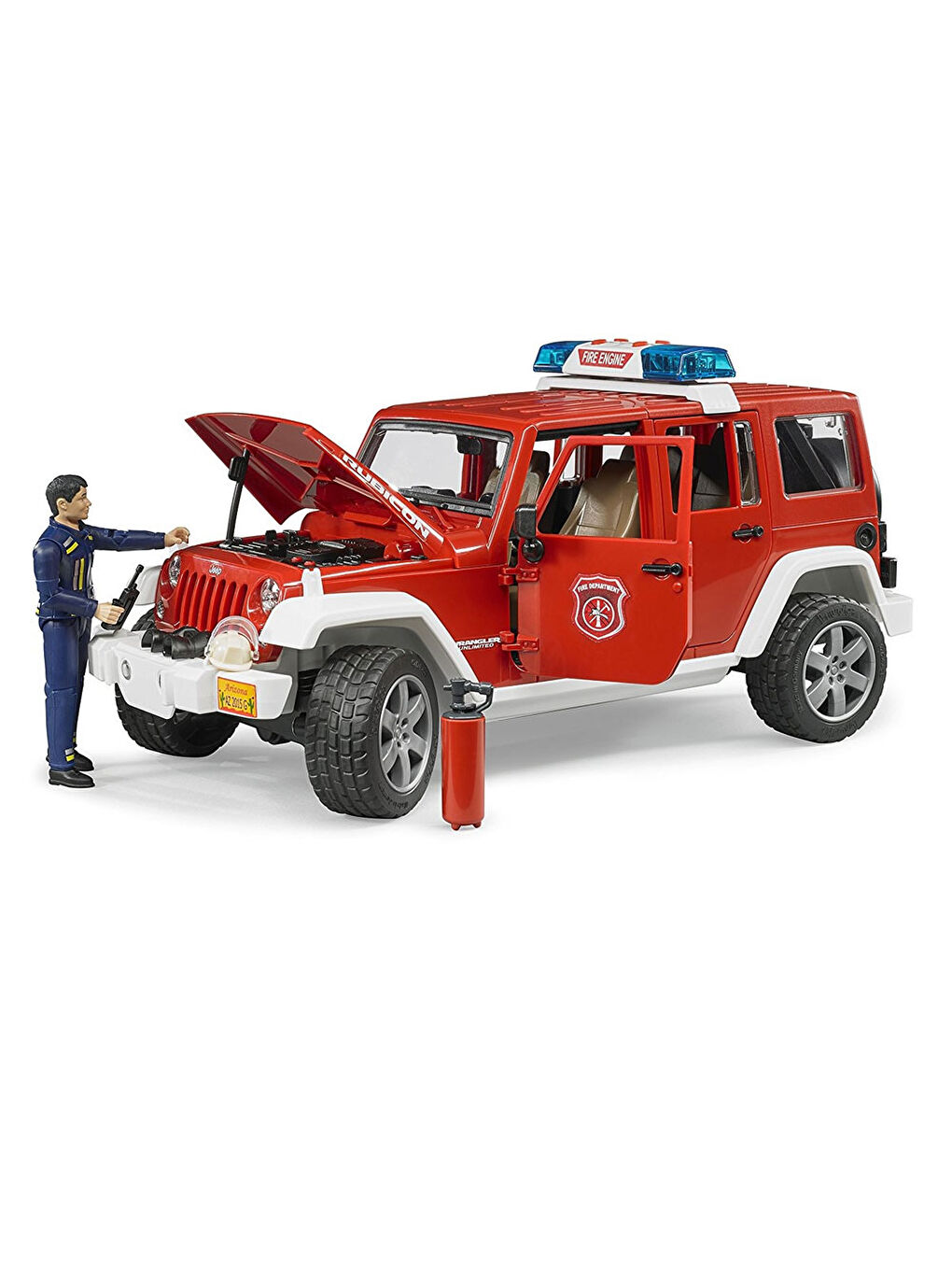 Bruder Oyuncak Jeep Wrangler Rubicon İtfaiye Veİtfaiyeci BR02528 - 2
