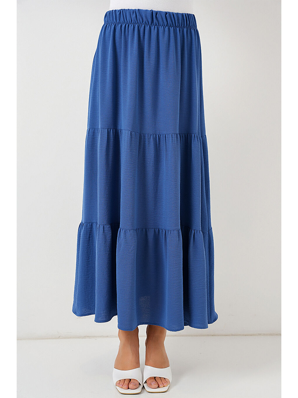 Kadın Ayrobin Uzun Etek 8048 - İndigo-3