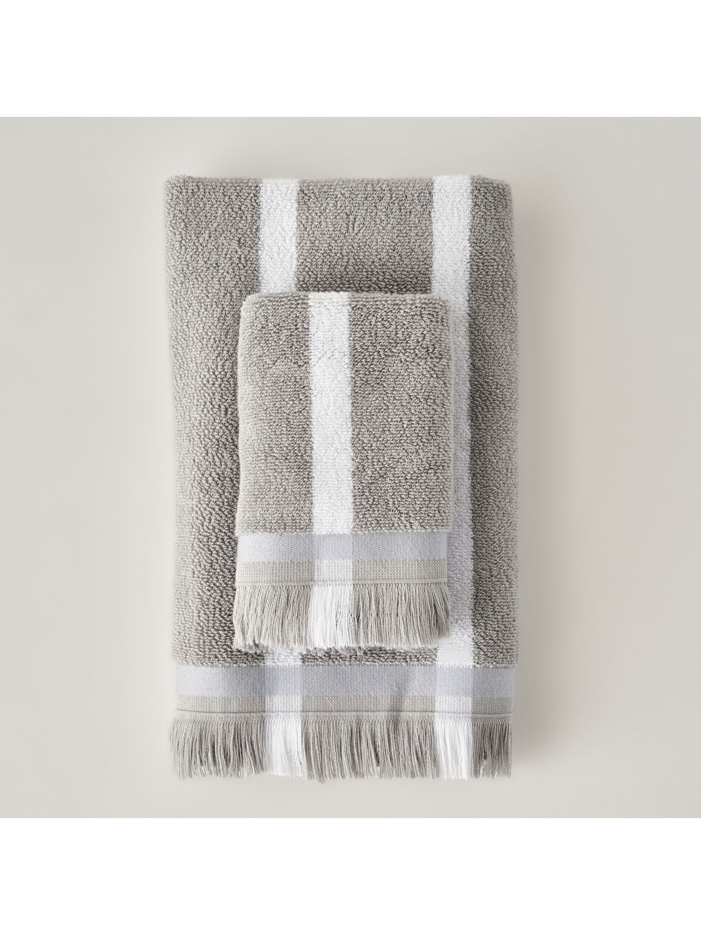 %100 Pamuk Ella Banyo Havlusu Gri (90x150 cm)-3