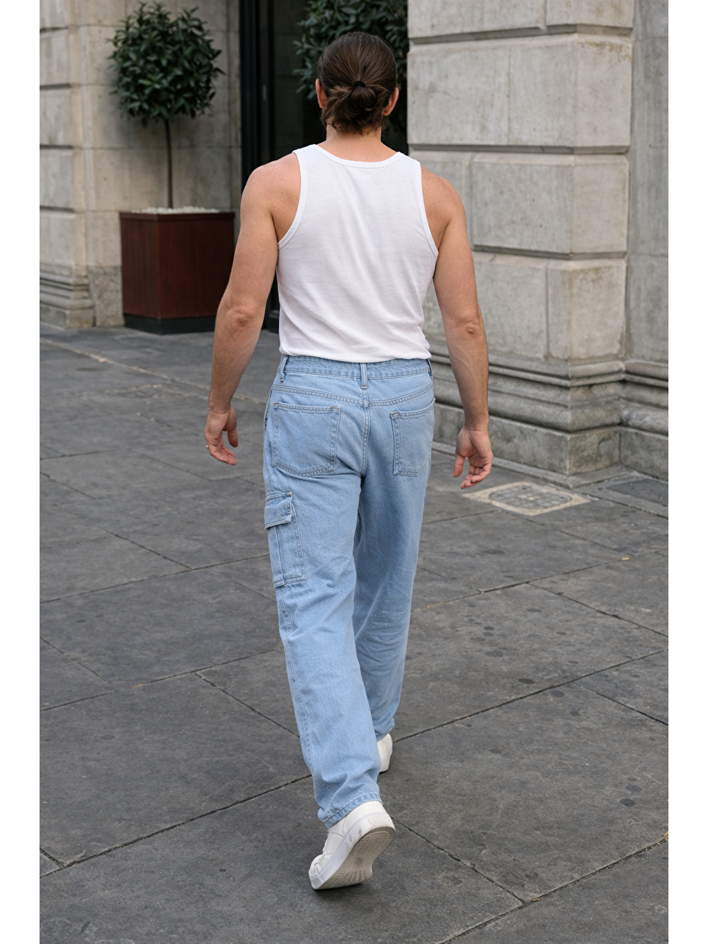 Erkek Günlük Kargo Cep B.Mavi Baggy Pantolon-5