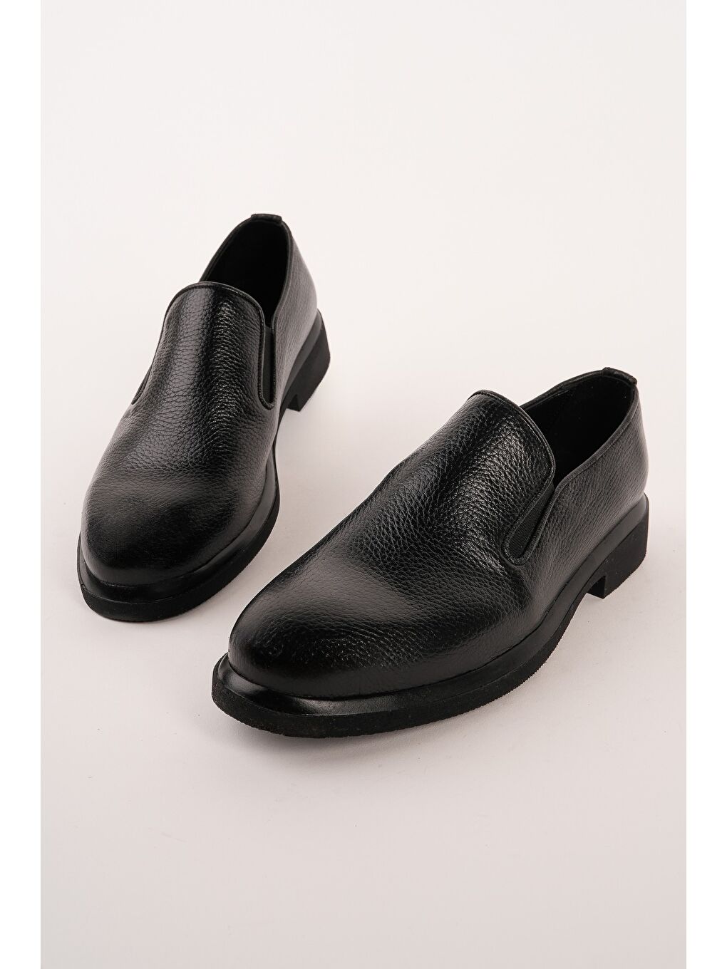 Siyah DİMİTROV Hakiki Deri Bağcıksız Erkek Günlük Klasik Casual Ayakkabı-1