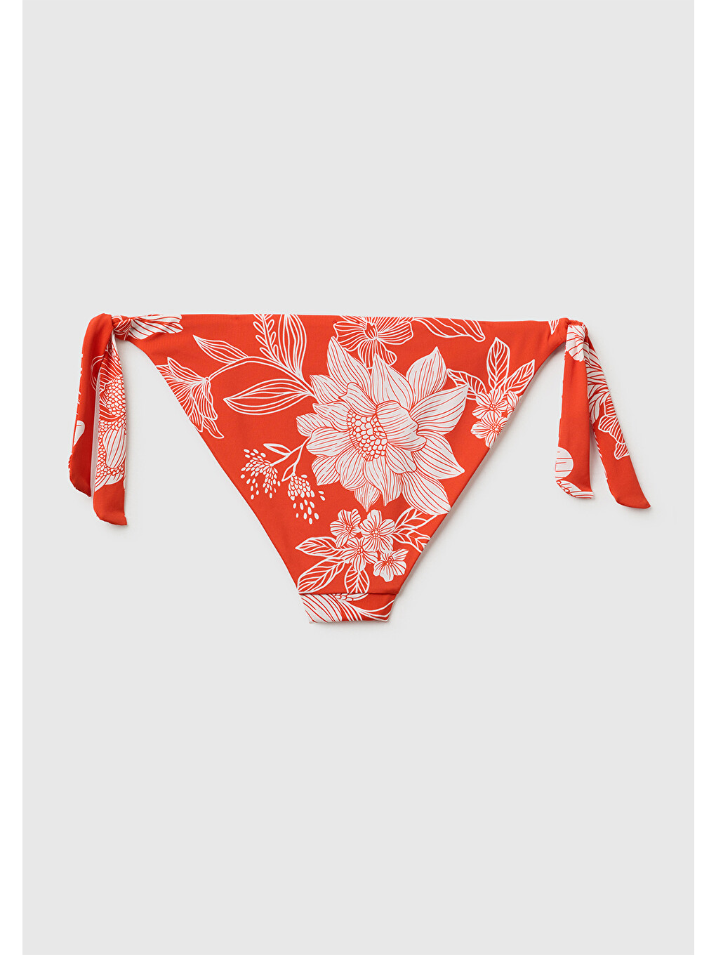 Kadın Turuncu Tamamı Desenli Yanları Fiyonklu Bikini Altı-1
