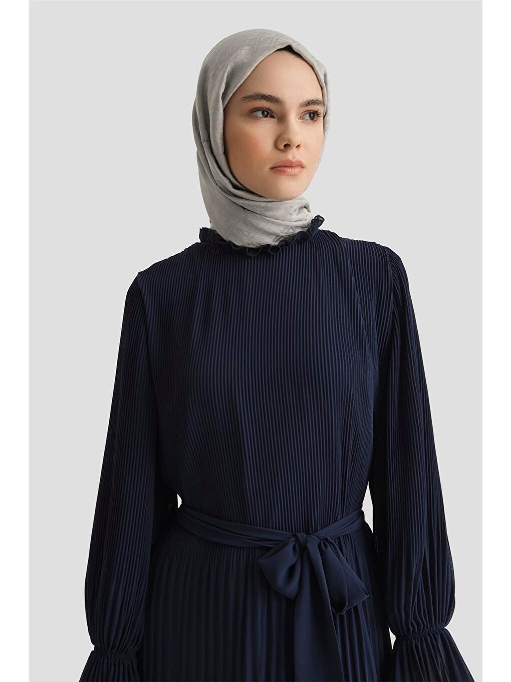 Piliseli Elbise 25Yd4235 Lacivert-1