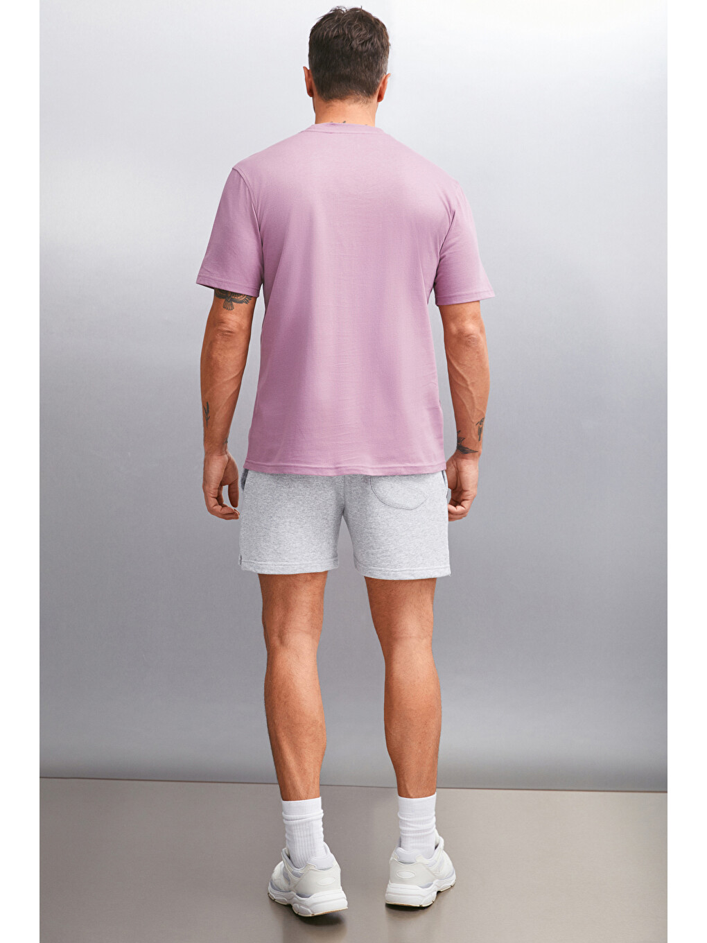Alessandro Erkek 4'lü Organik Pamuk Regular Kalın Dokulu Bisiklet Yaka Pembe-gri T-shirt-6