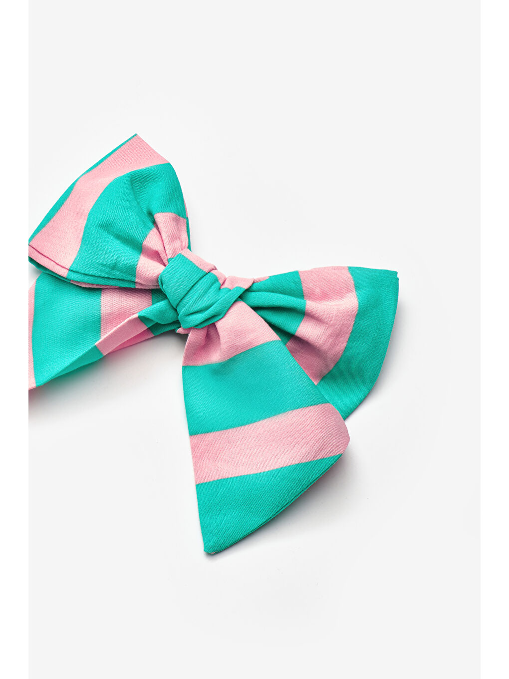 Yeşil Mint  Çizgi Desenli Kız Çocuk Klips Toka-1