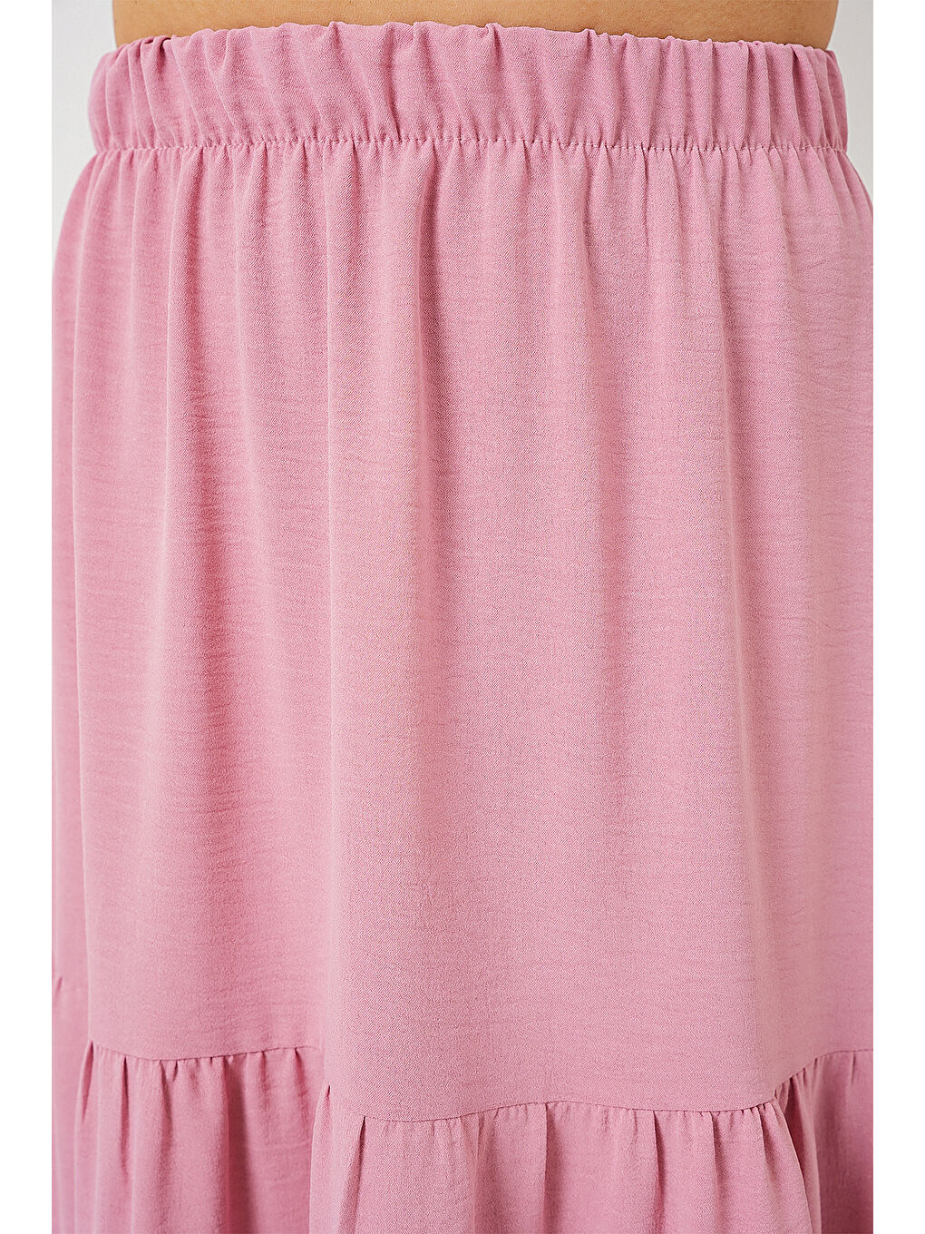 Pembe Kadın Ayrobin Uzun Etek 8048 - Pudra-4