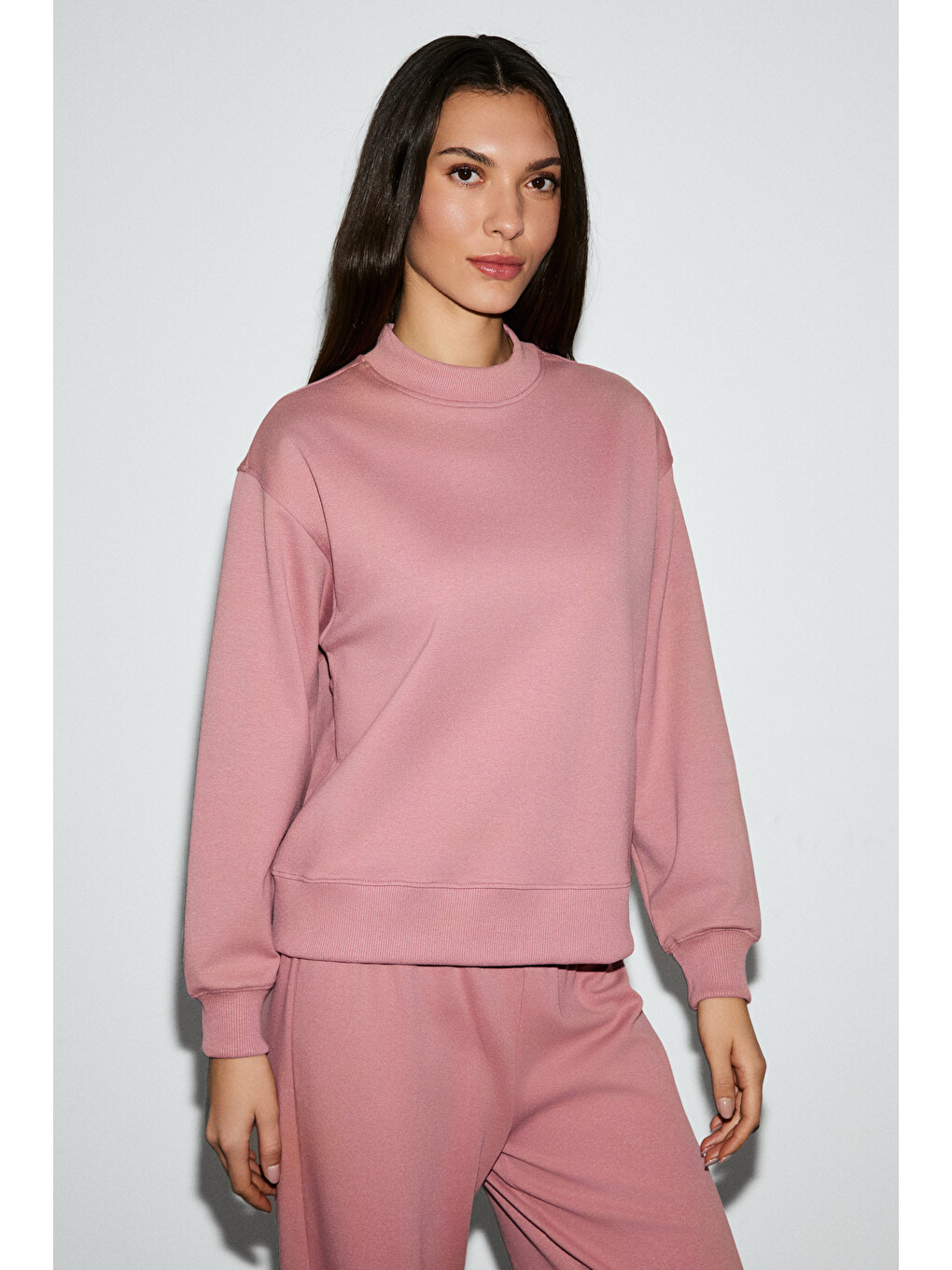 Doue Kadın Yumuşak Ve Esnek Kumaşlı Regular Fit Pembe Eşofman Takımı-3
