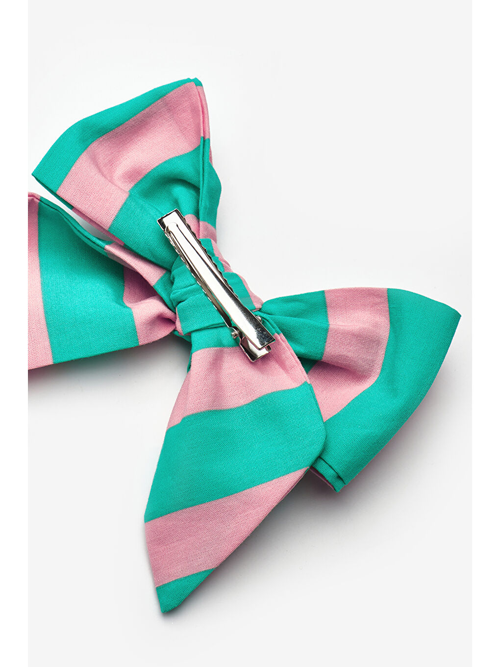 Yeşil Mint  Çizgi Desenli Kız Çocuk Klips Toka-2