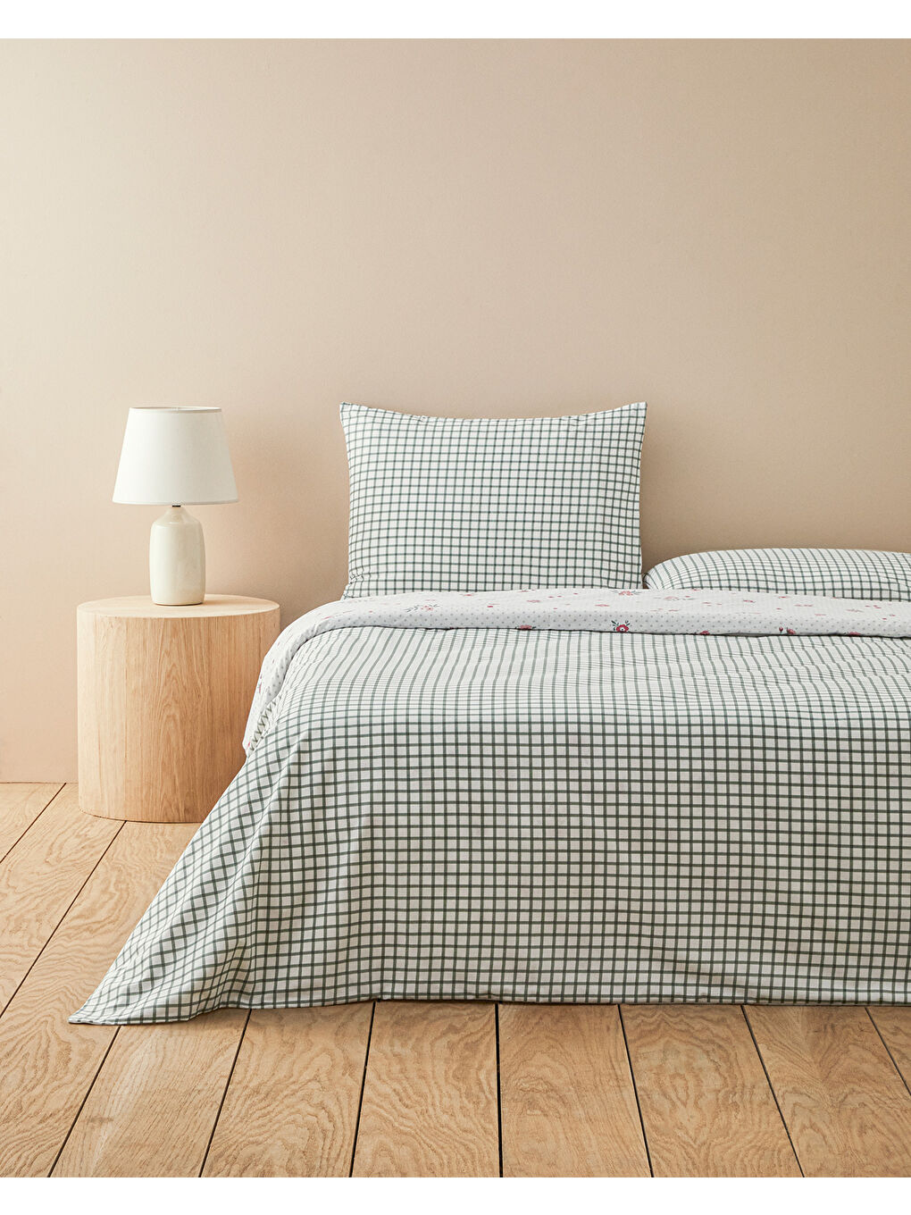 Bloomy Dots Pamuklu Ranforce Çift Kişilik Nevresim Seti 200x220 cm Pembe-1