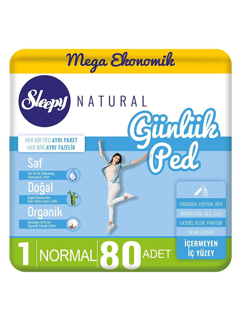 Natural Günlük Ped Normal 80 Adet