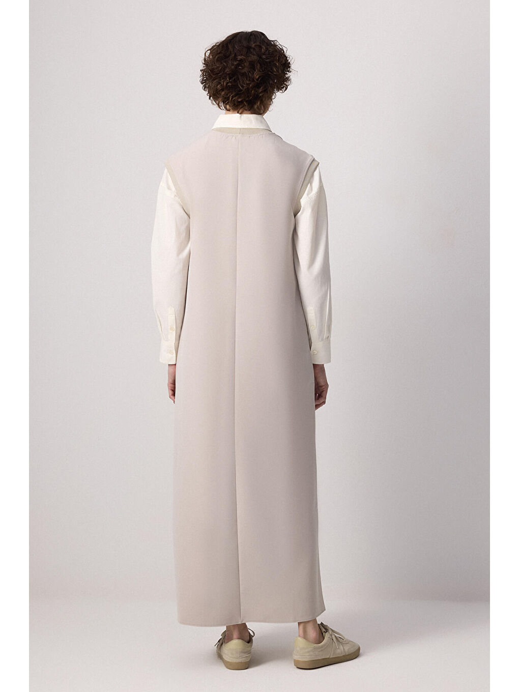 Bej Bisiklet Yaka Krep Jile-3