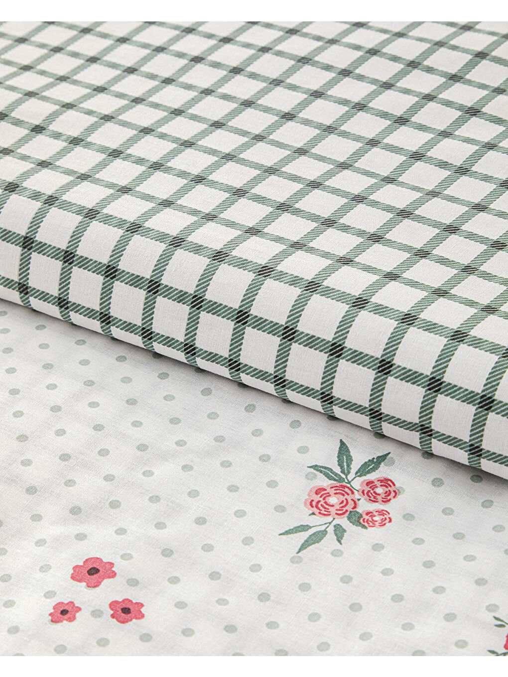 Bloomy Dots Pamuklu Ranforce Çift Kişilik Nevresim Seti 200x220 cm Pembe-2