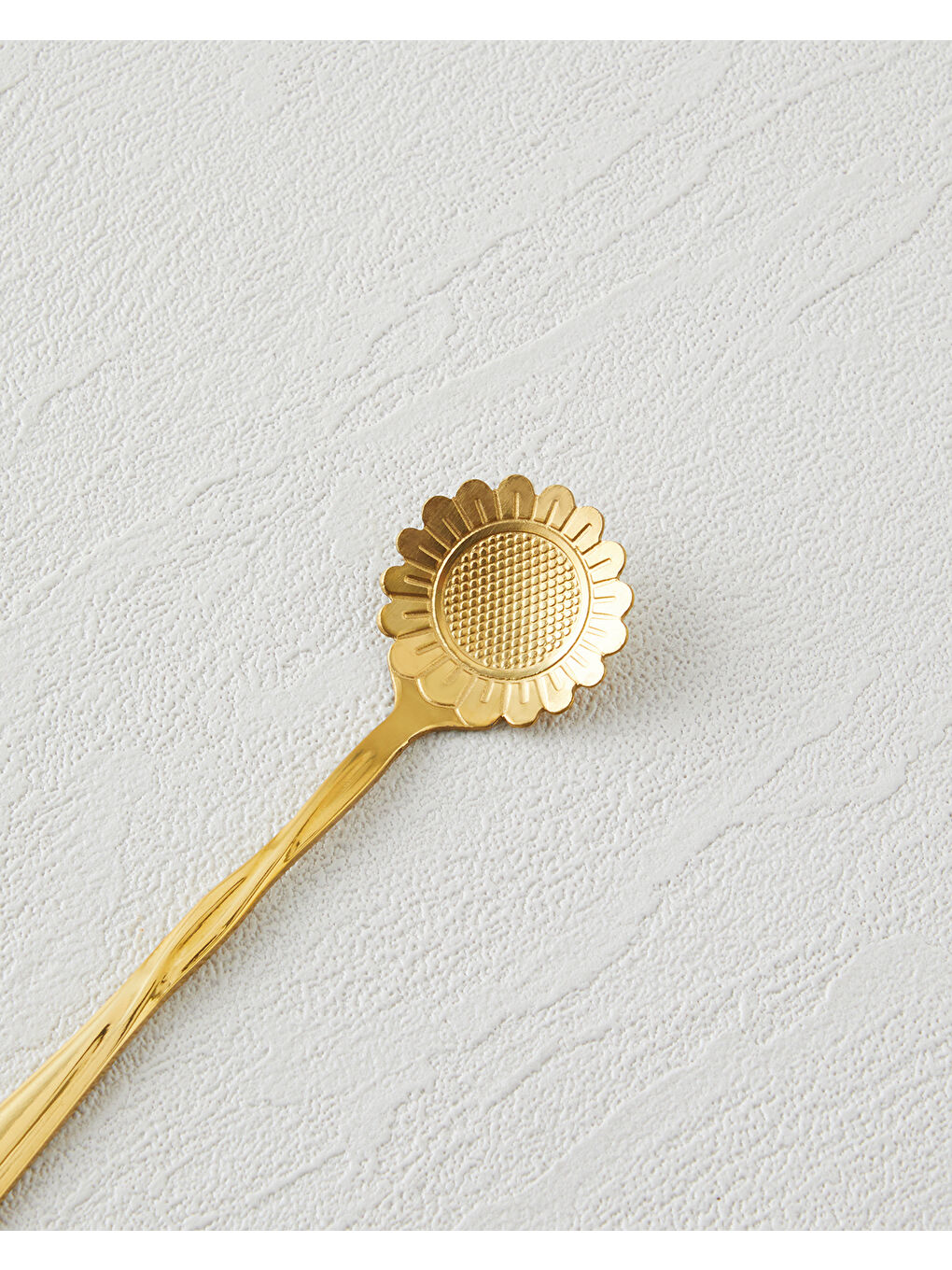 Sarı Luxe Flora Paslanmaz Çelik Tatlı Kaşığı 4 Parça Gold-1