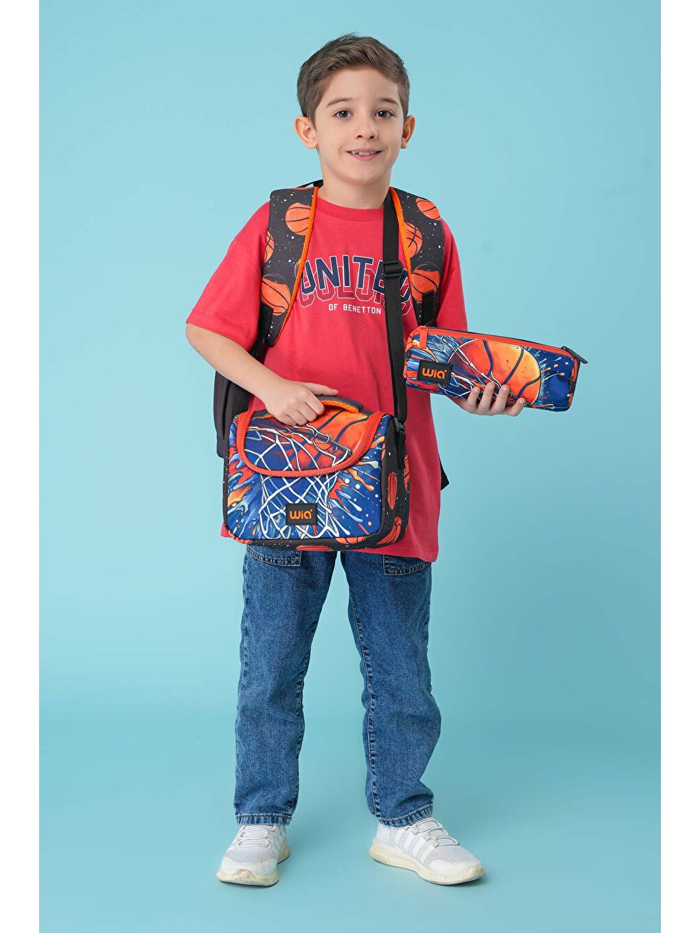 Erkek Çocuk Basketbol Temalı 3'lü Okul Çanta Seti-1