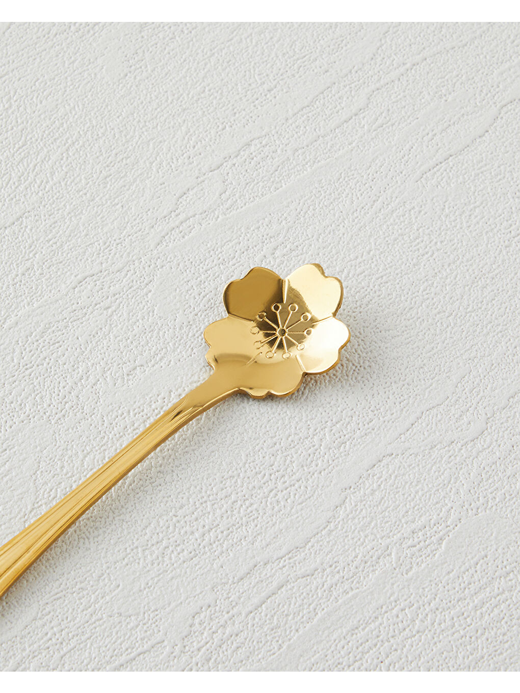 Sarı Luxe Flora Paslanmaz Çelik Tatlı Kaşığı 4 Parça Gold-3