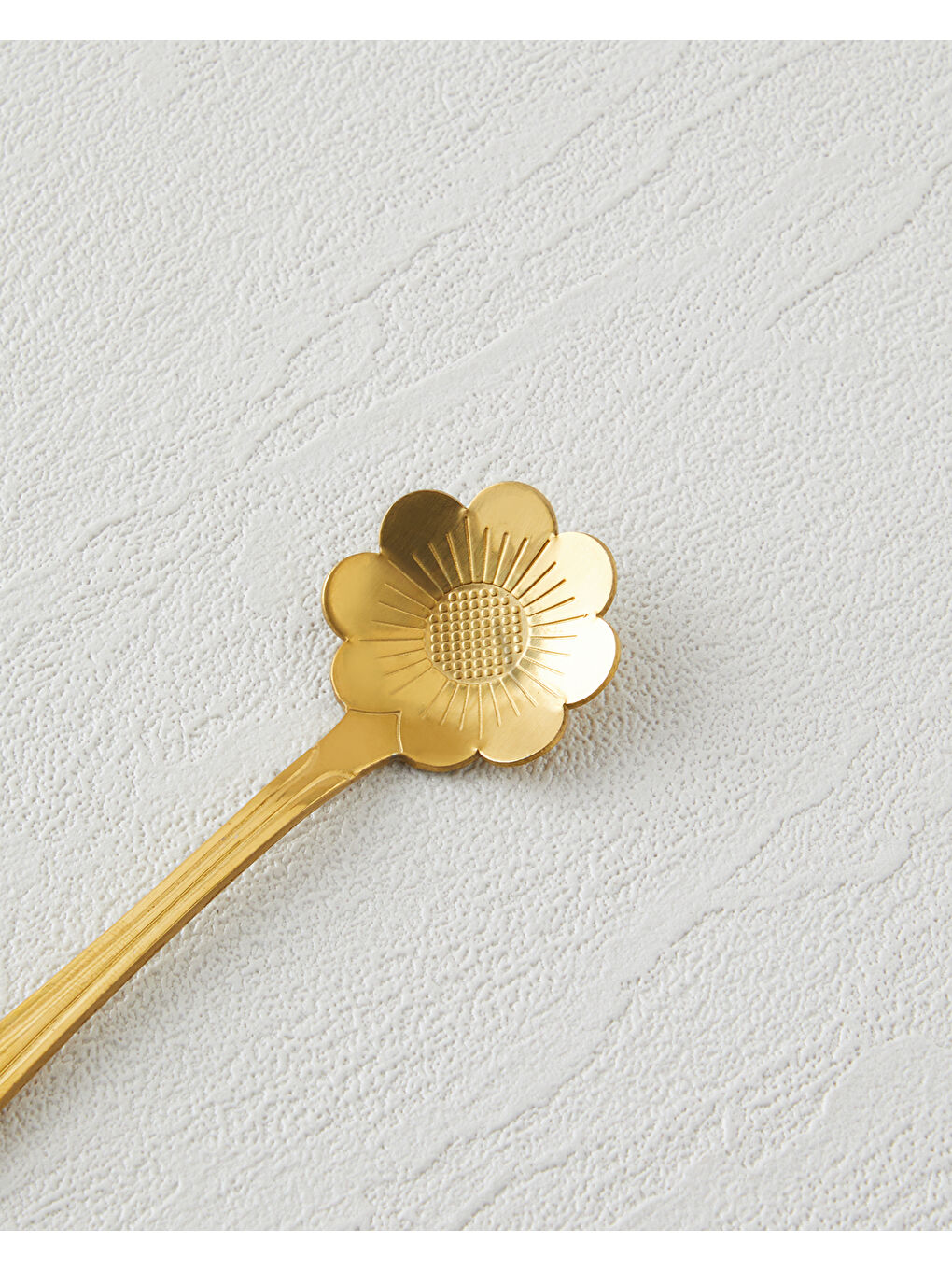 Sarı Luxe Flora Paslanmaz Çelik Tatlı Kaşığı 4 Parça Gold-4