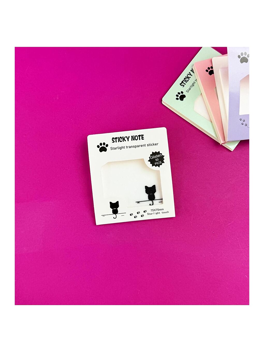 Kedi Tasarımlı Şeffaf Post it-1