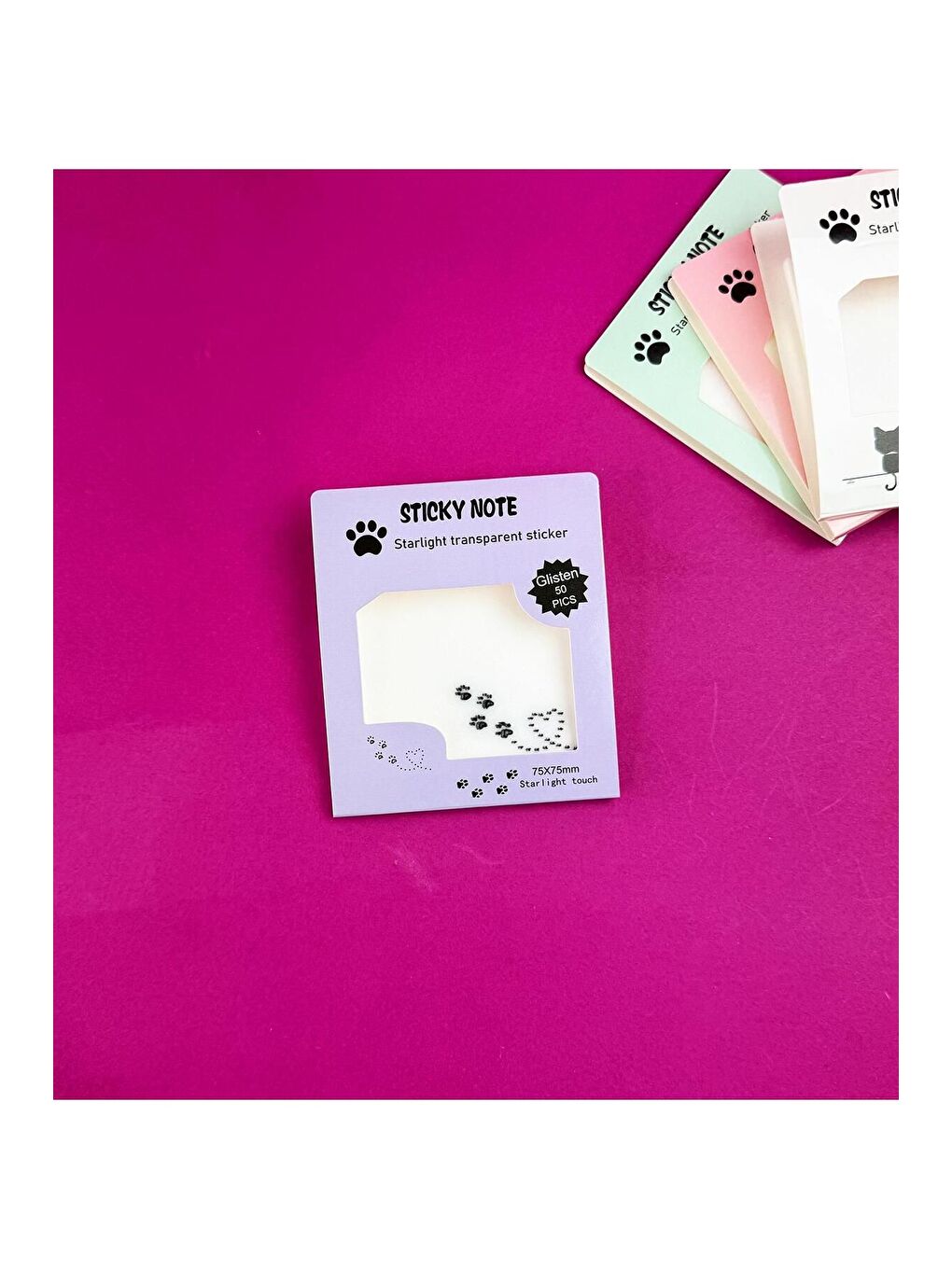 Kedi Tasarımlı Şeffaf Post it-3
