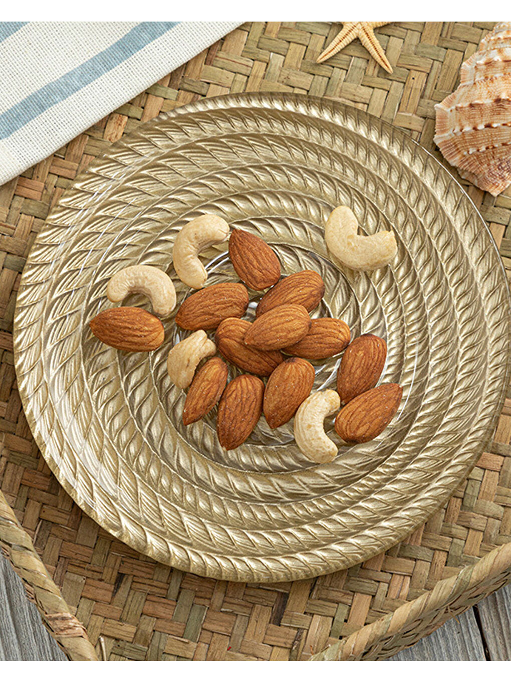 Sarı Rope Cam Tatlı Tabağı Gold-1