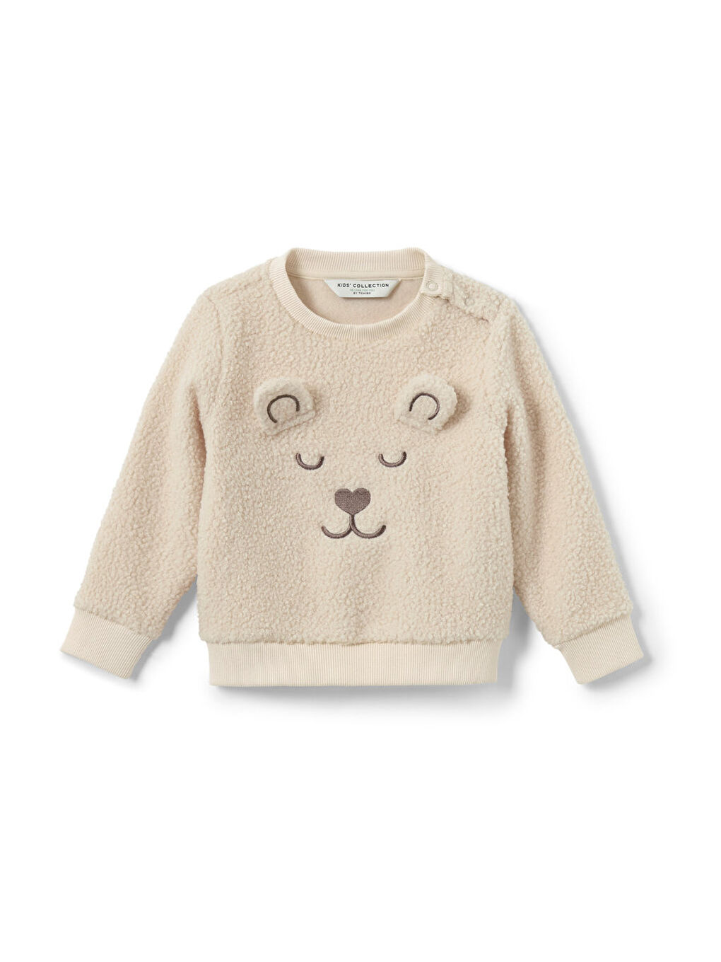 Ekru Çocuk Sweatshirt, Teddy-1