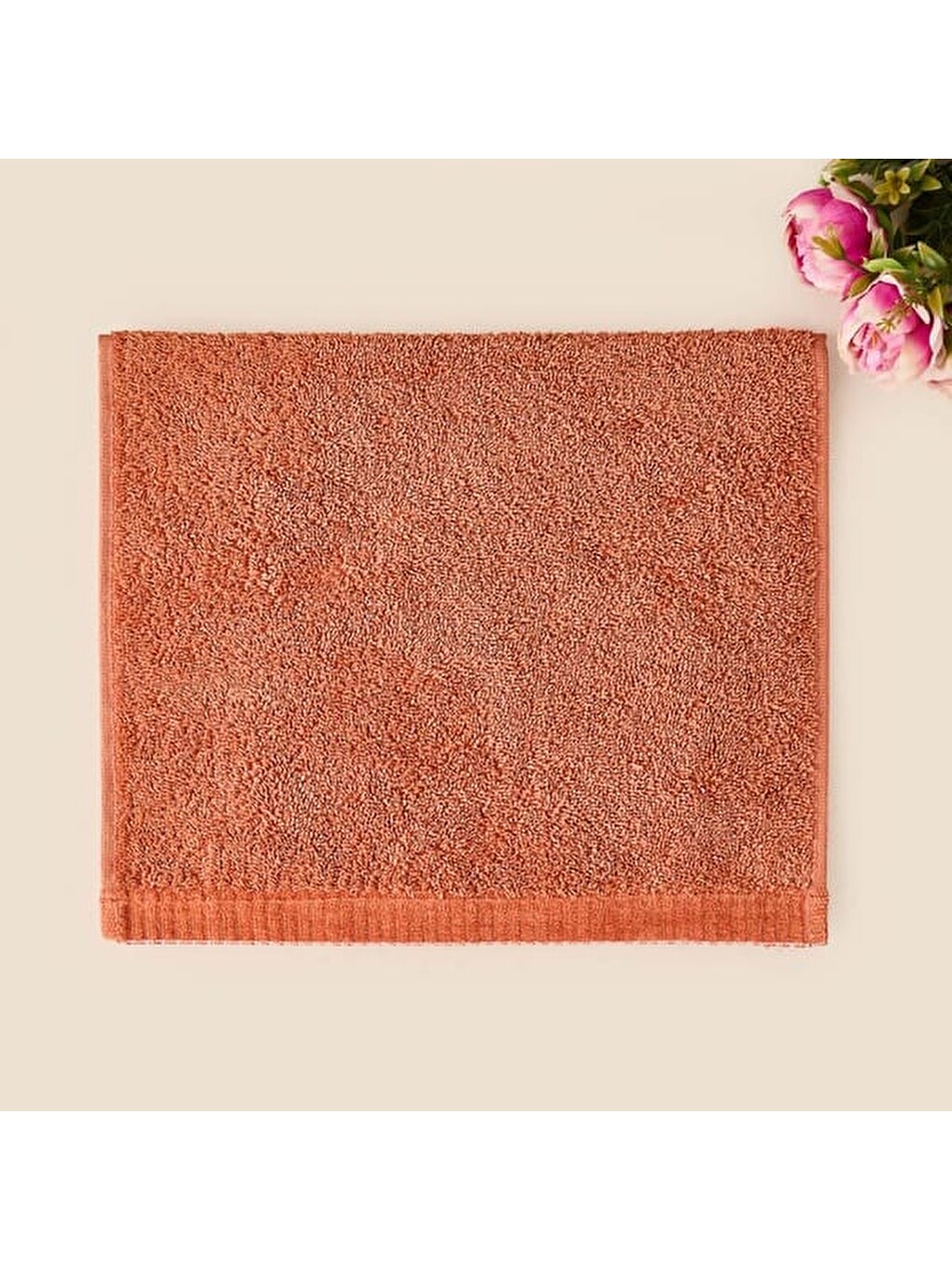 Kahverengi Soft Linen El Havlusu - Kiremit - 30x50 cm