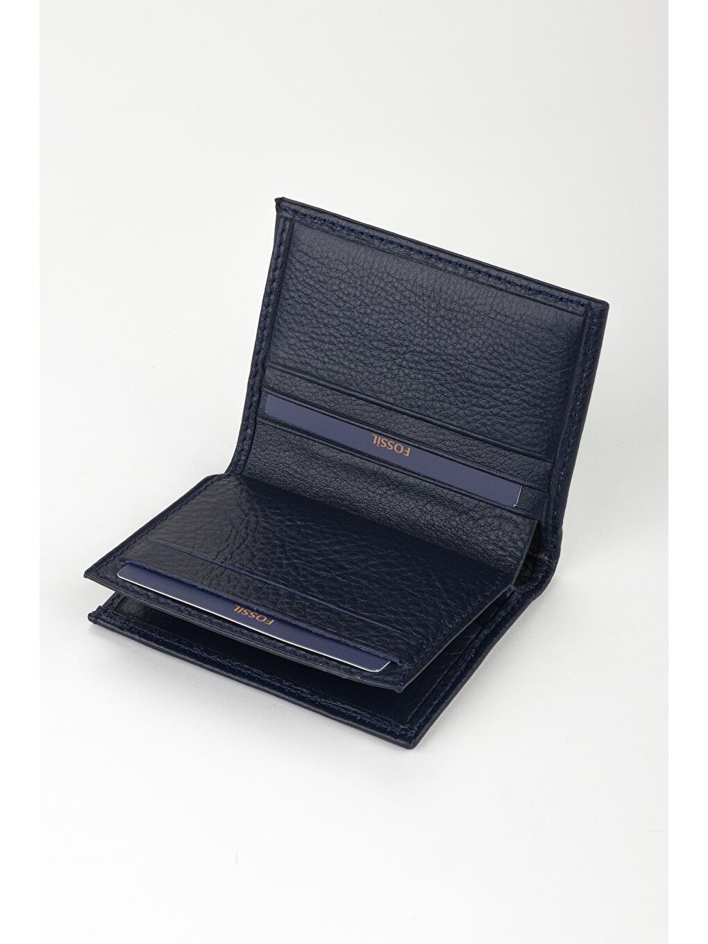 Lacivert Kutulu Hakiki Deri Küçük Boy Dikey El Portföyü Cüzdan-2