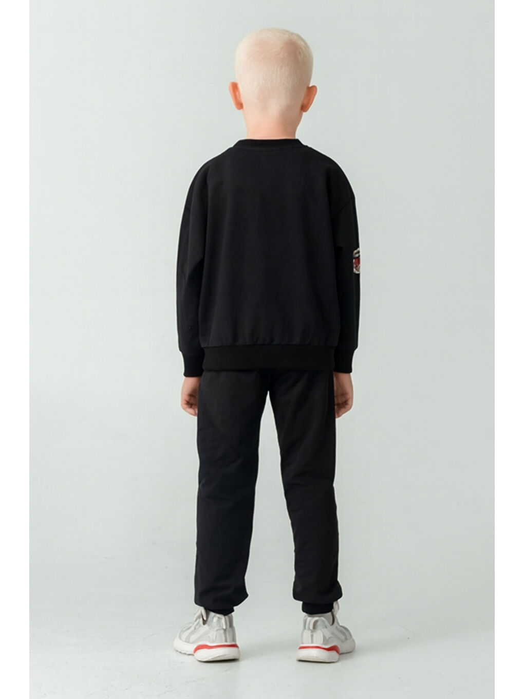 Siyah Erkek Çocuk Varsity Baskılı Alt Üst Eşofman Takımı Ak7959-4