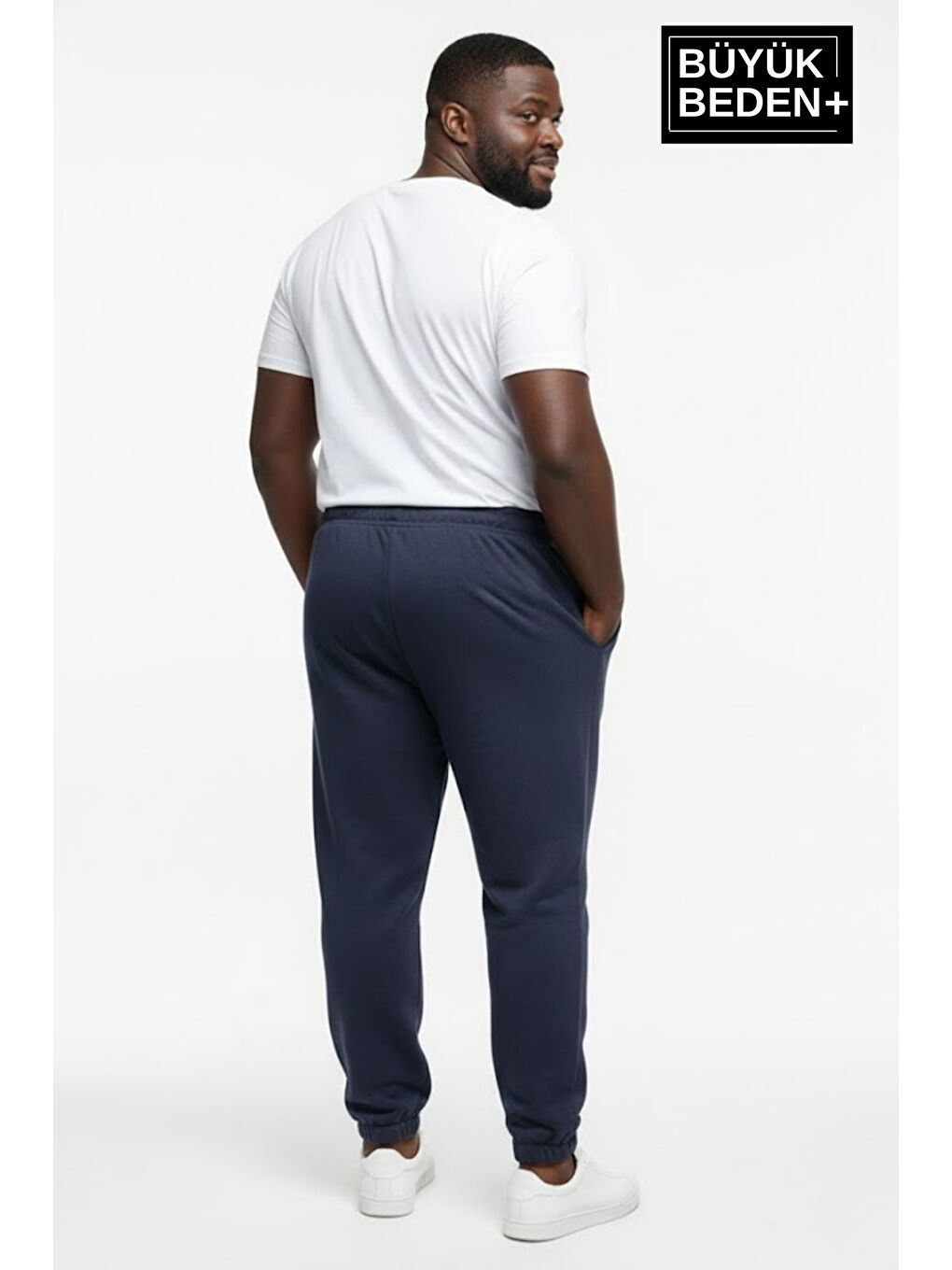 İndigo Erkek Büyük Beden New York Baskılı Paça Lastikli Rahat Kesim Jogger İnce Eşofman Altı SPR26BEA951-5-1