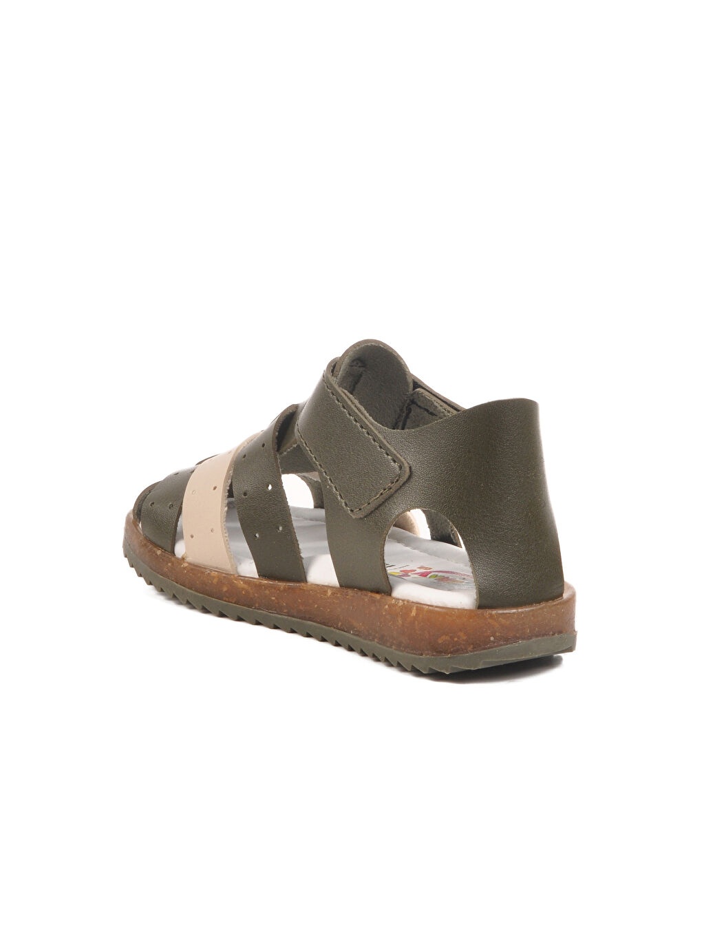 Haki Bej Cırtlı Hafif Unisex Çocuk Sandalet 17370 B-3