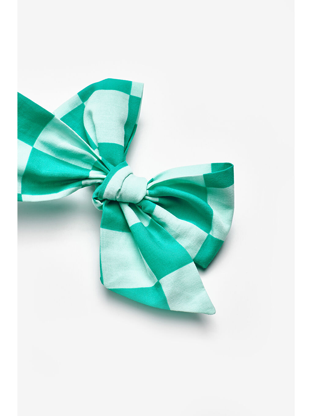 Yeşil Mint Dama Desenli Kız Çocuk Klips Toka-1