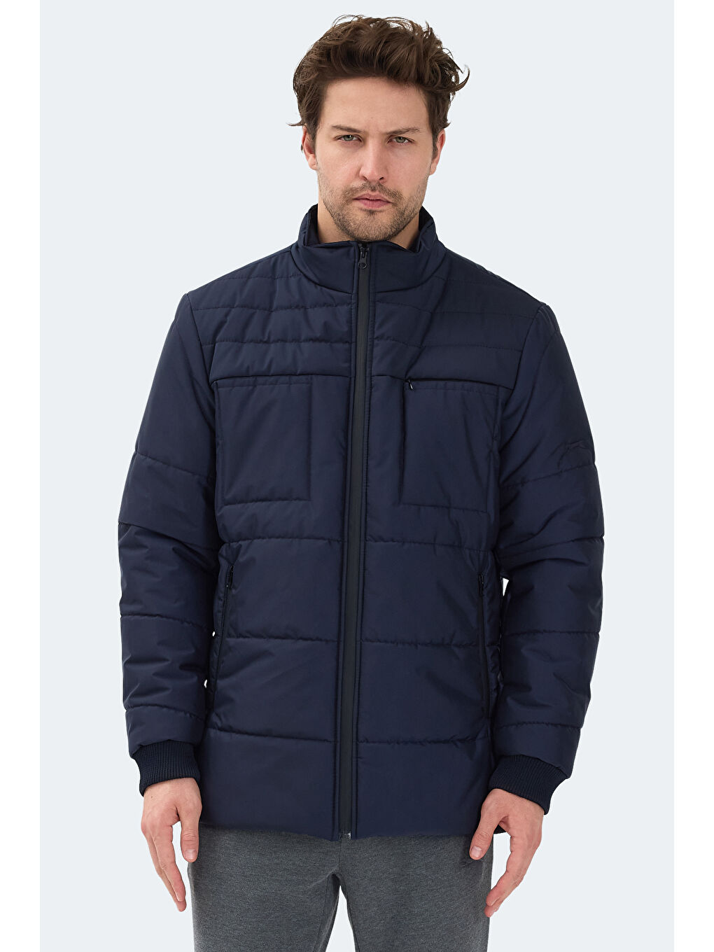 BALDWING Erkek Dik Yaka Fermuarlı Lacivert Mont & Kaban