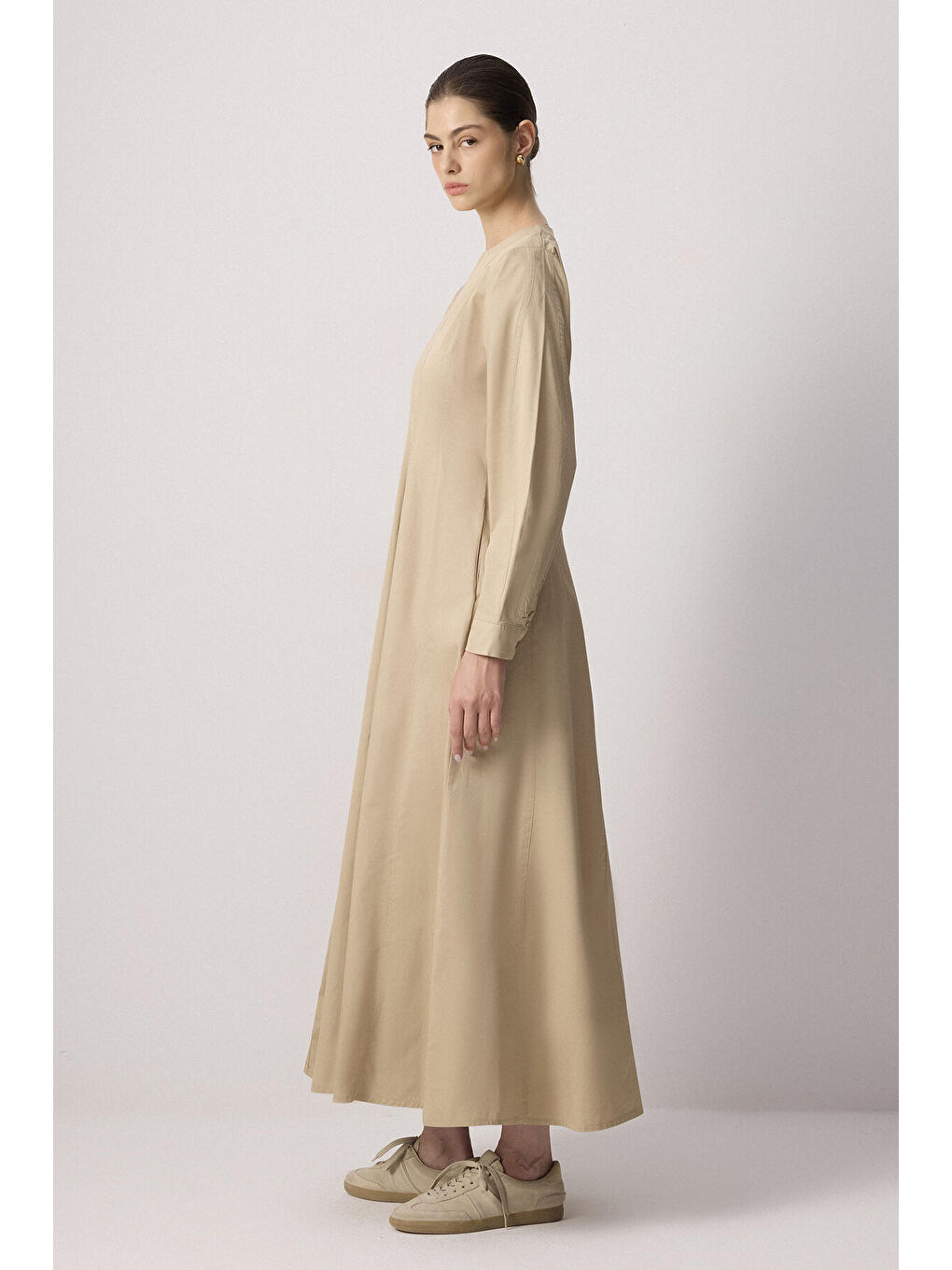 Bej A Kesim Elbise-2