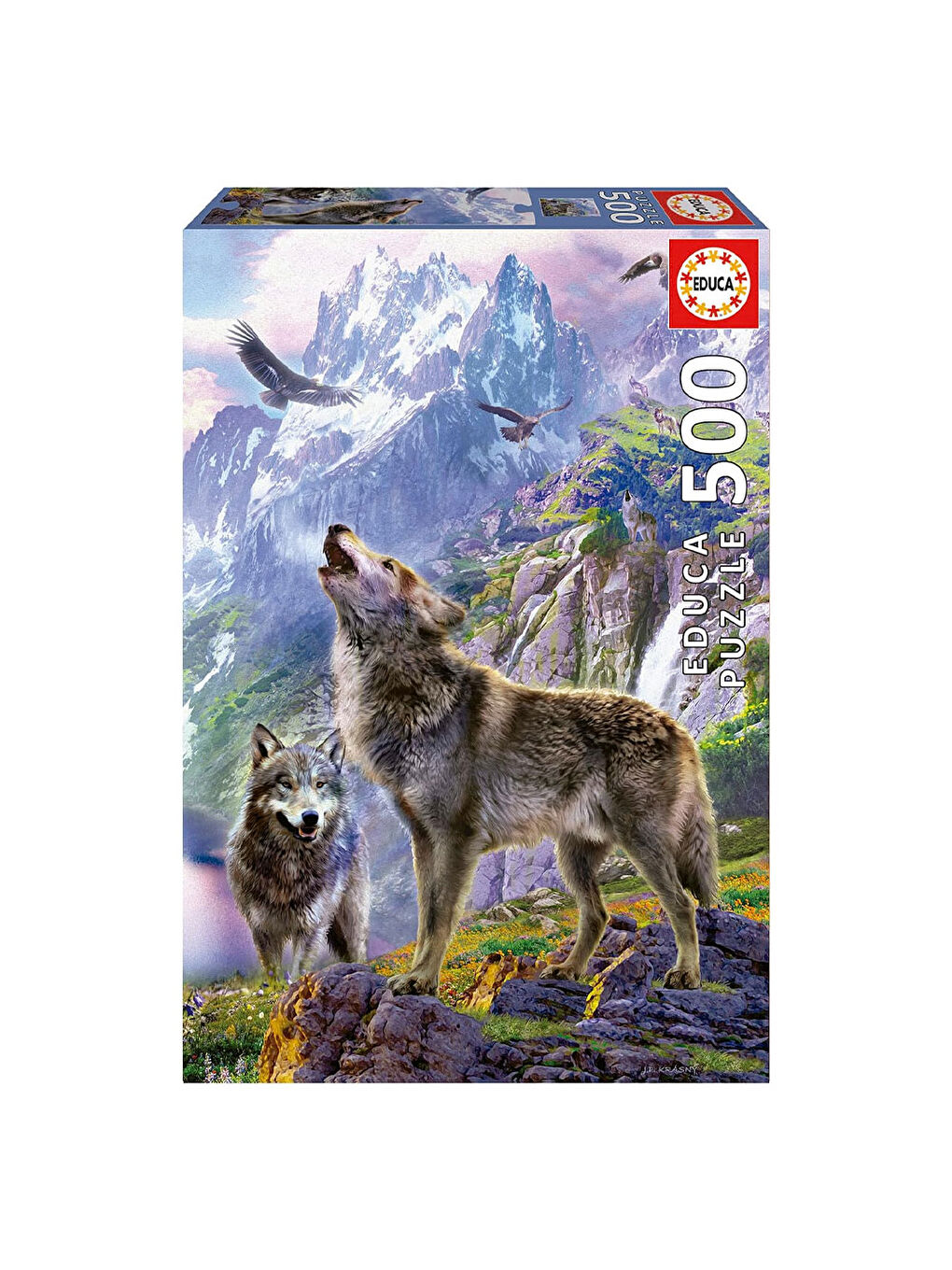 Puzzle 500 Parça Kayalardaki Kurtlar 19548