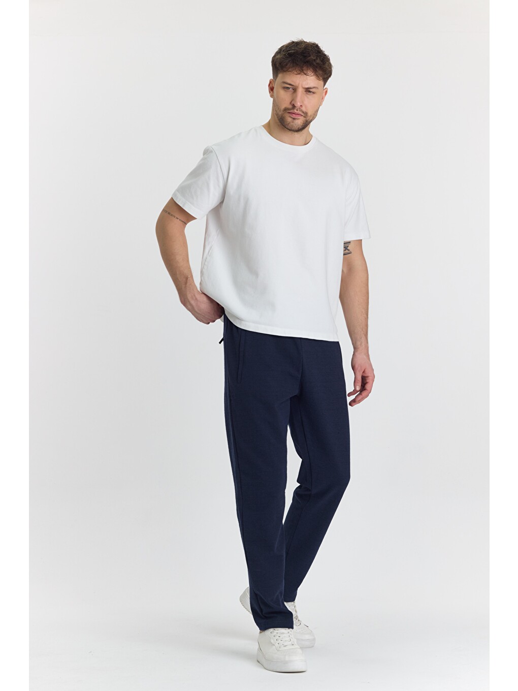 Erkek Polycotton Eşofman Altı Lacivert 5802-L-5