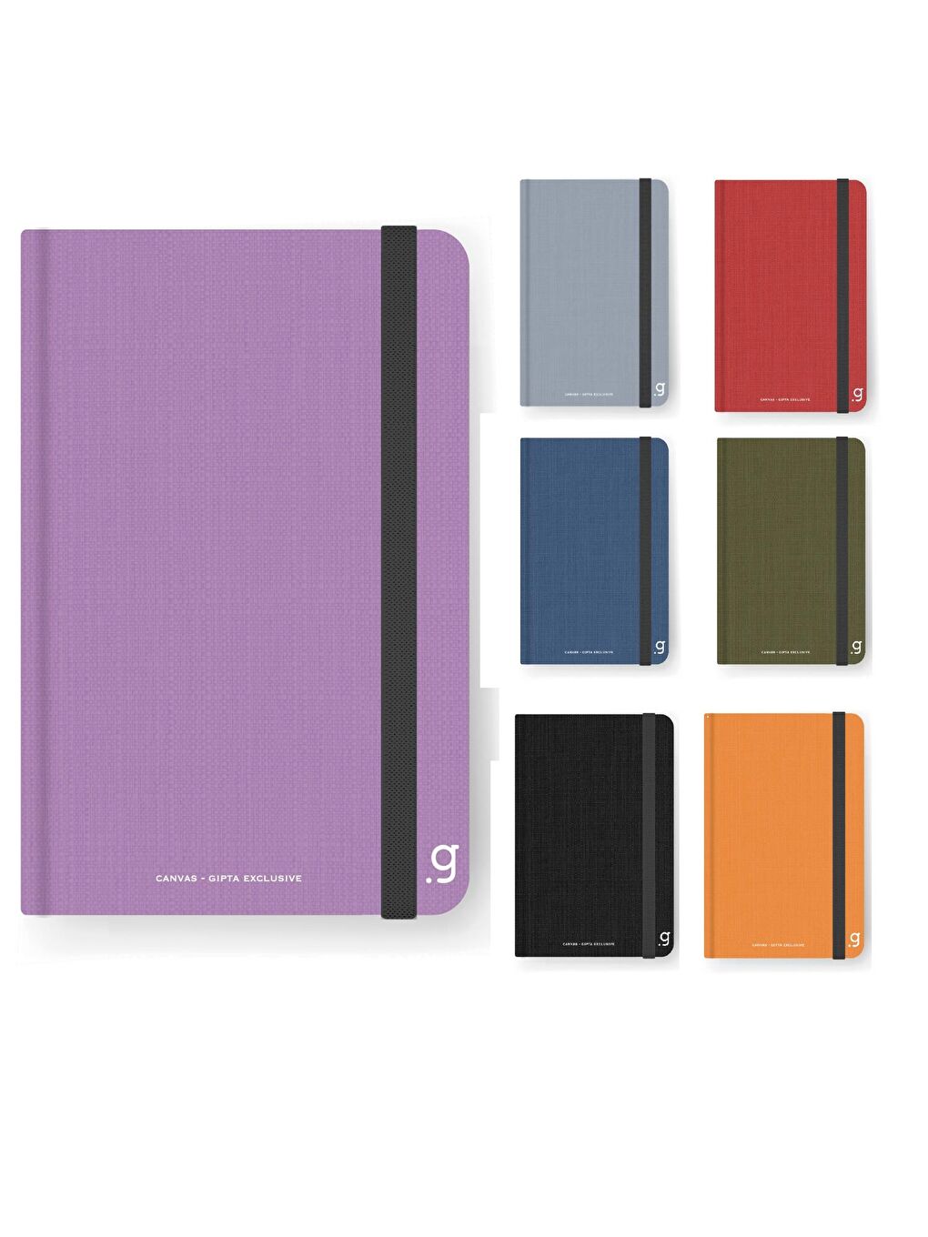 Canvas Notes Sert Kapak Dikişli Lastikli Not Defteri 9x14 96 Yaprak Çizgili (6975)