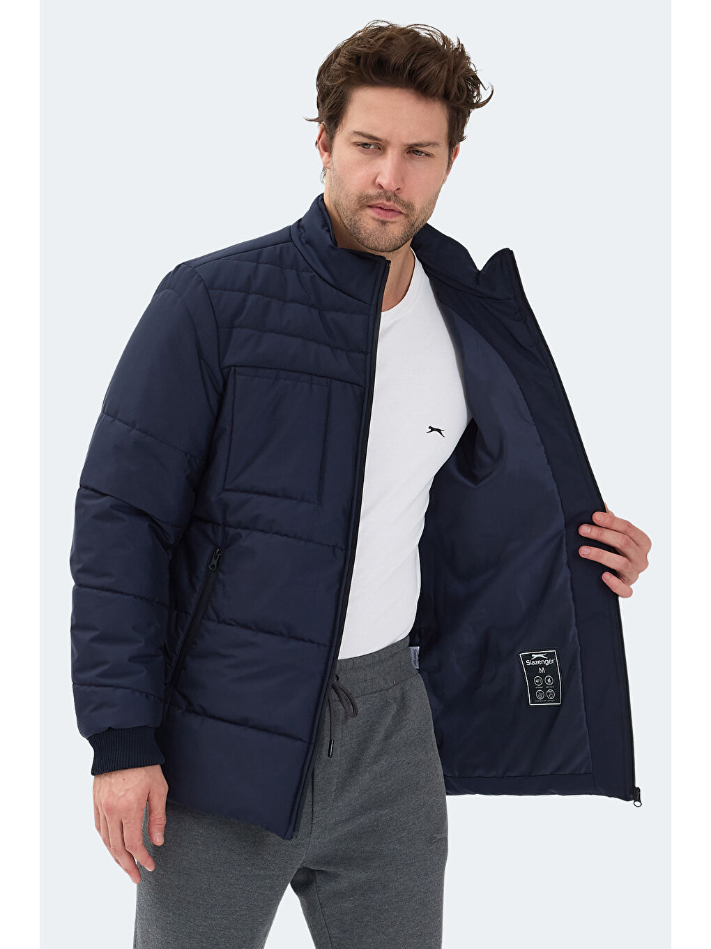 BALDWING Erkek Dik Yaka Fermuarlı Lacivert Mont & Kaban-6