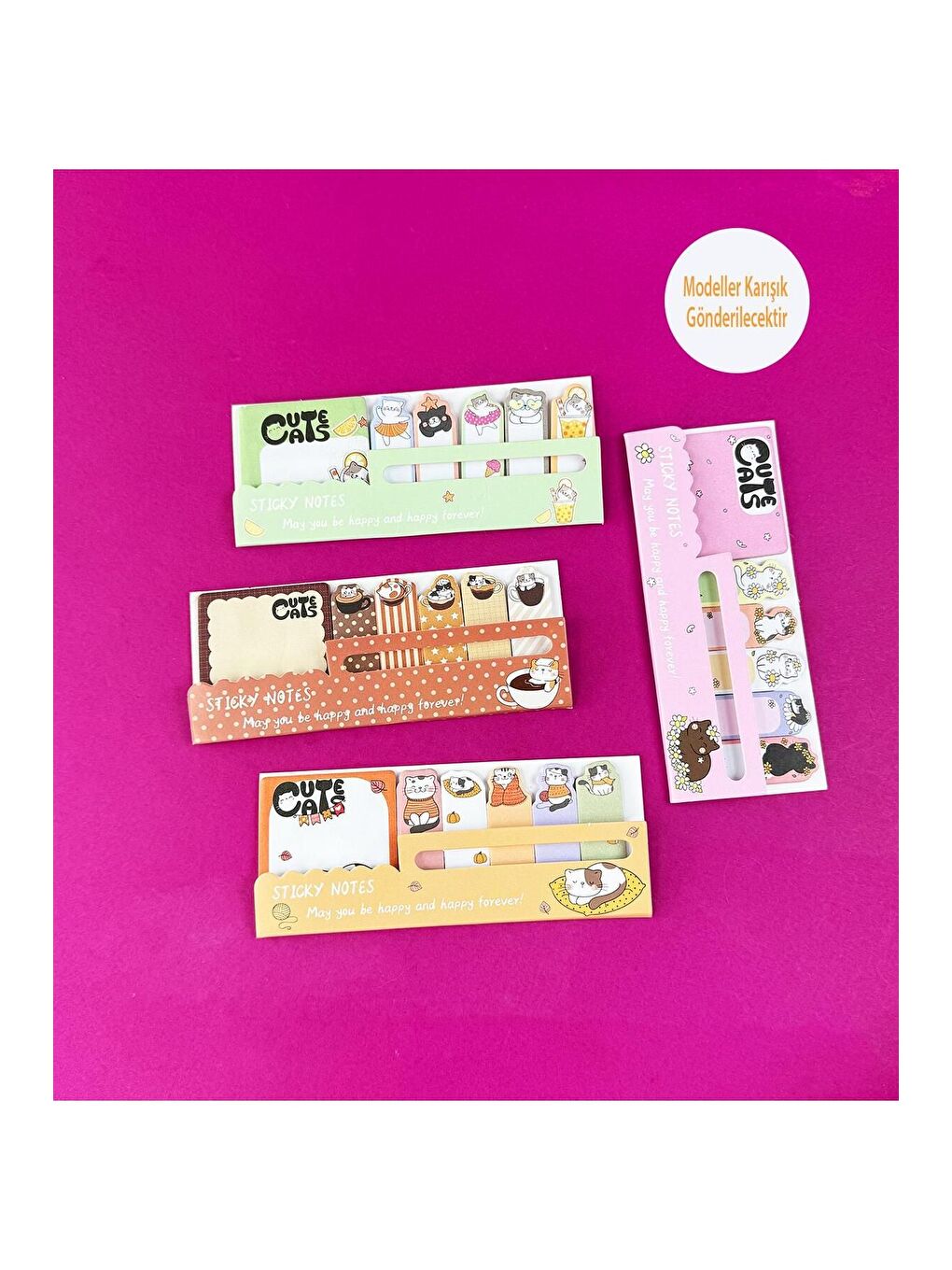 Kedi Tasarımlı Post it