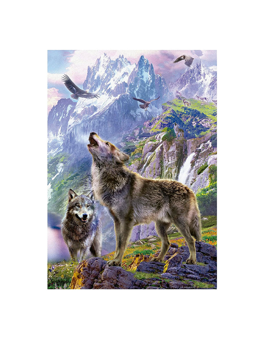 Puzzle 500 Parça Kayalardaki Kurtlar 19548-1