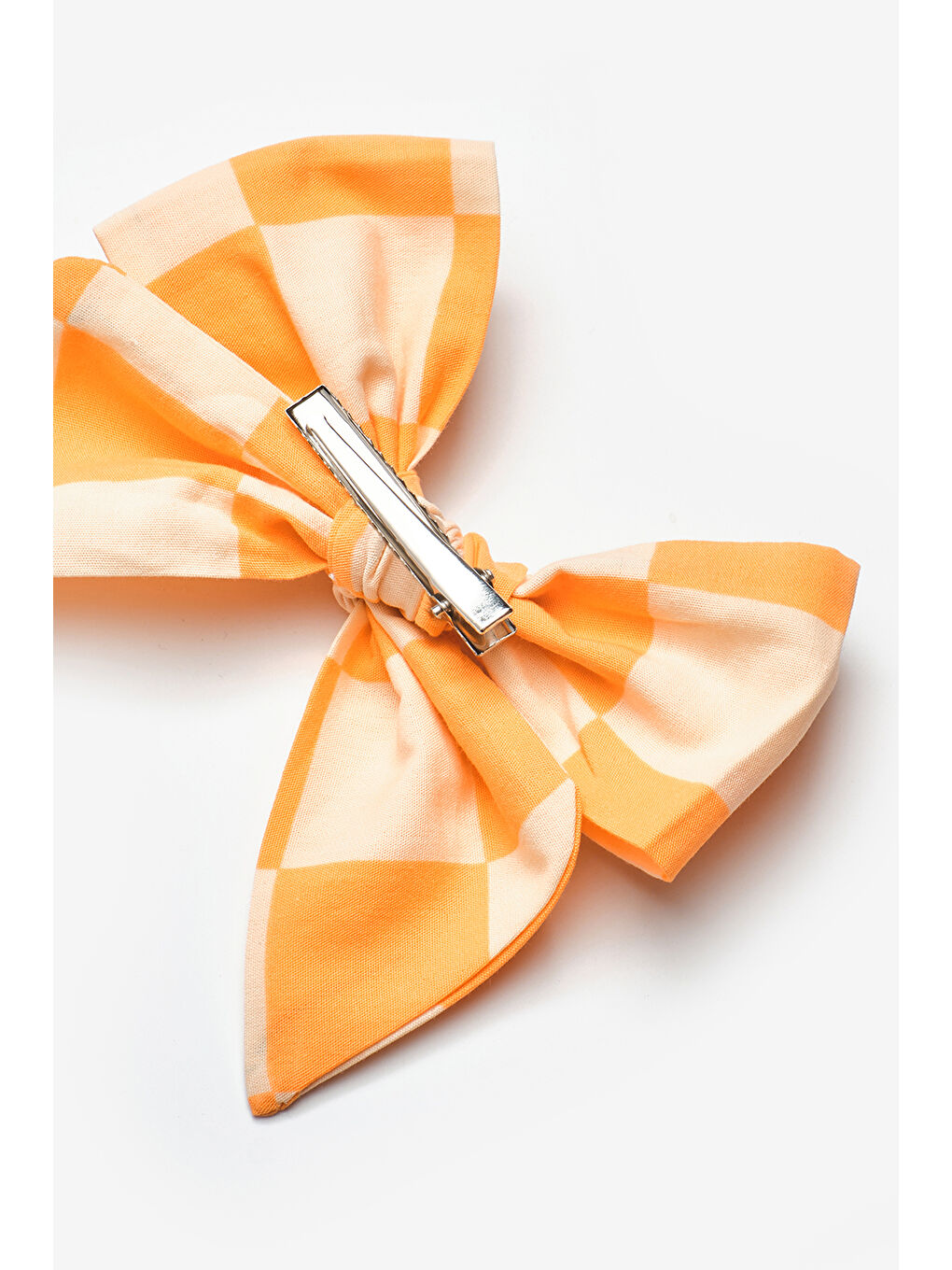 Turuncu Dama Desenli Kız Çocuk Klips Toka-2