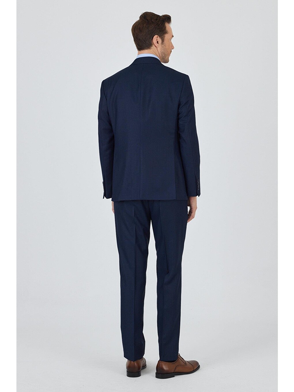 Lacivert Düz Filafil Mono Yaka Tam Astar 6 Drop Comfort Fit Takım Elbise 1001250170-4