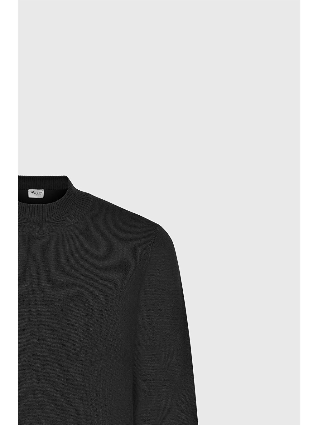 Erkek Siyah Tüylenme Yapmayan Anti-Pilling Standart Fit Yarım Balıkçı Yaka Triko Kazak-2