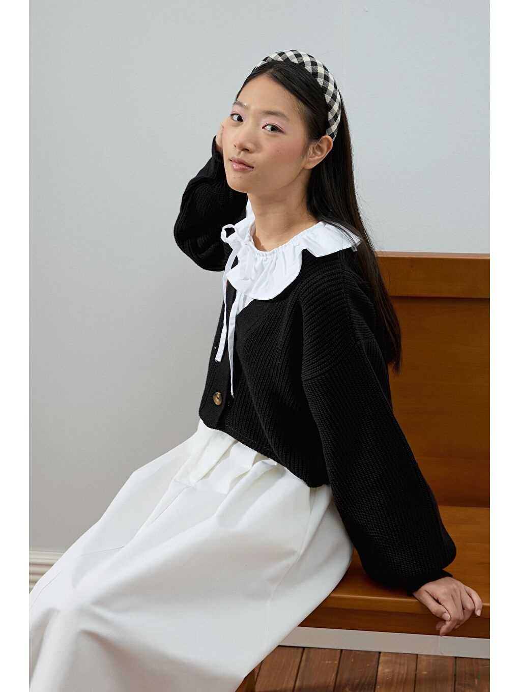 Siyah Balon Kol Triko Hırka-2