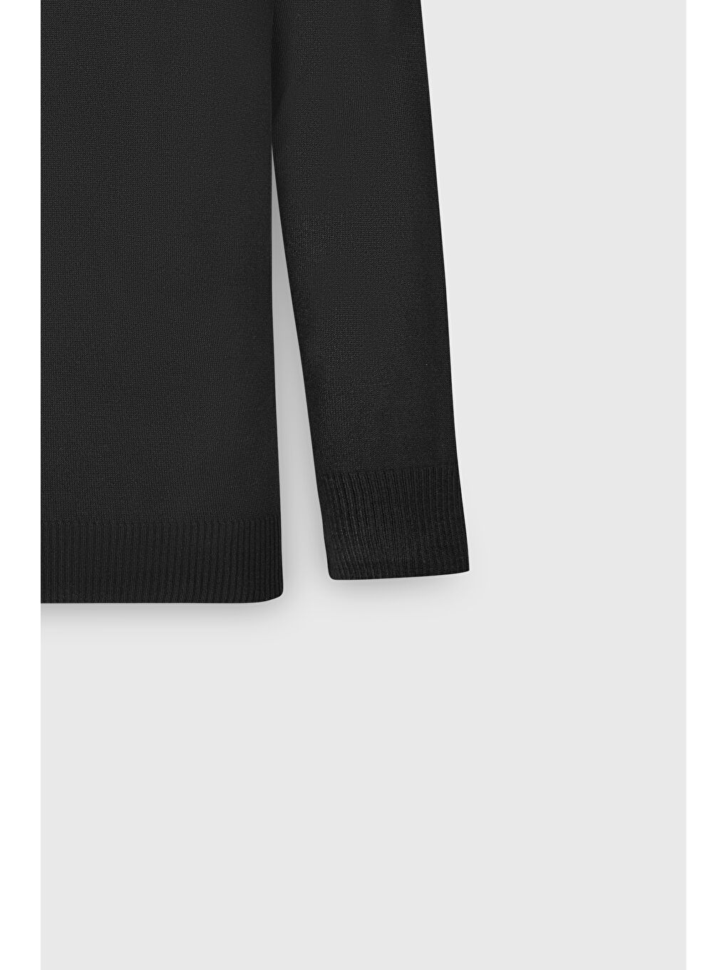 Erkek Siyah Tüylenme Yapmayan Anti-Pilling Standart Fit Yarım Balıkçı Yaka Triko Kazak-3