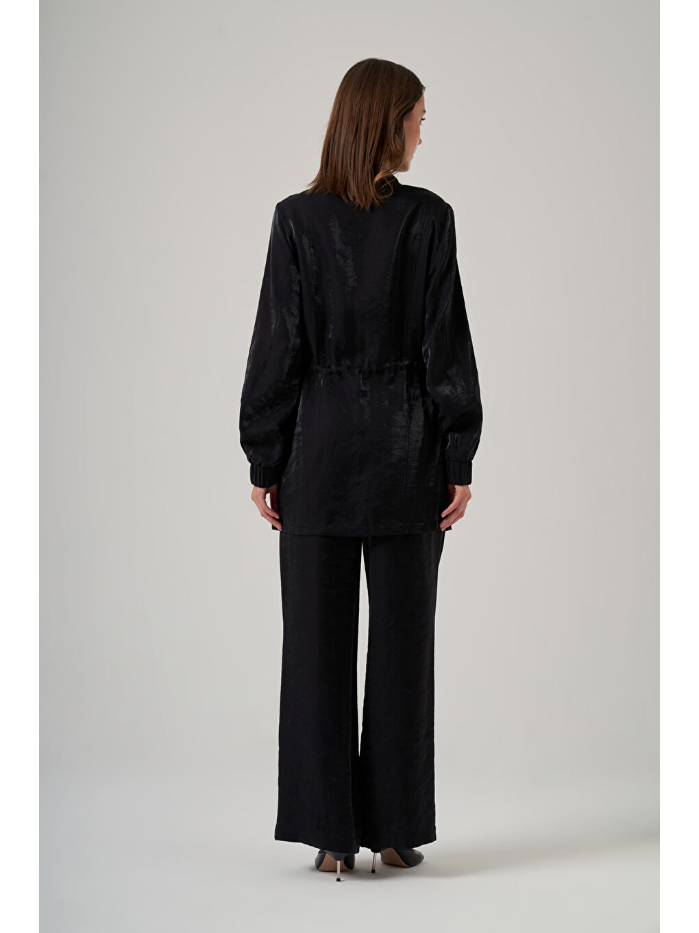 Taş İşleme Cep Detaylı Pantolonlu Takım 1032 Siyah-2