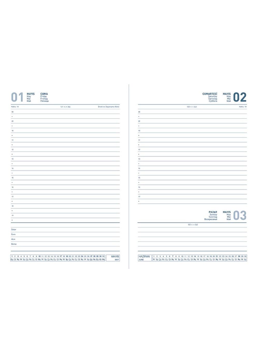 2025 100-ECK 14x20 Ciltli Günlük Ajanda 336 Sayfa Lacivert-1