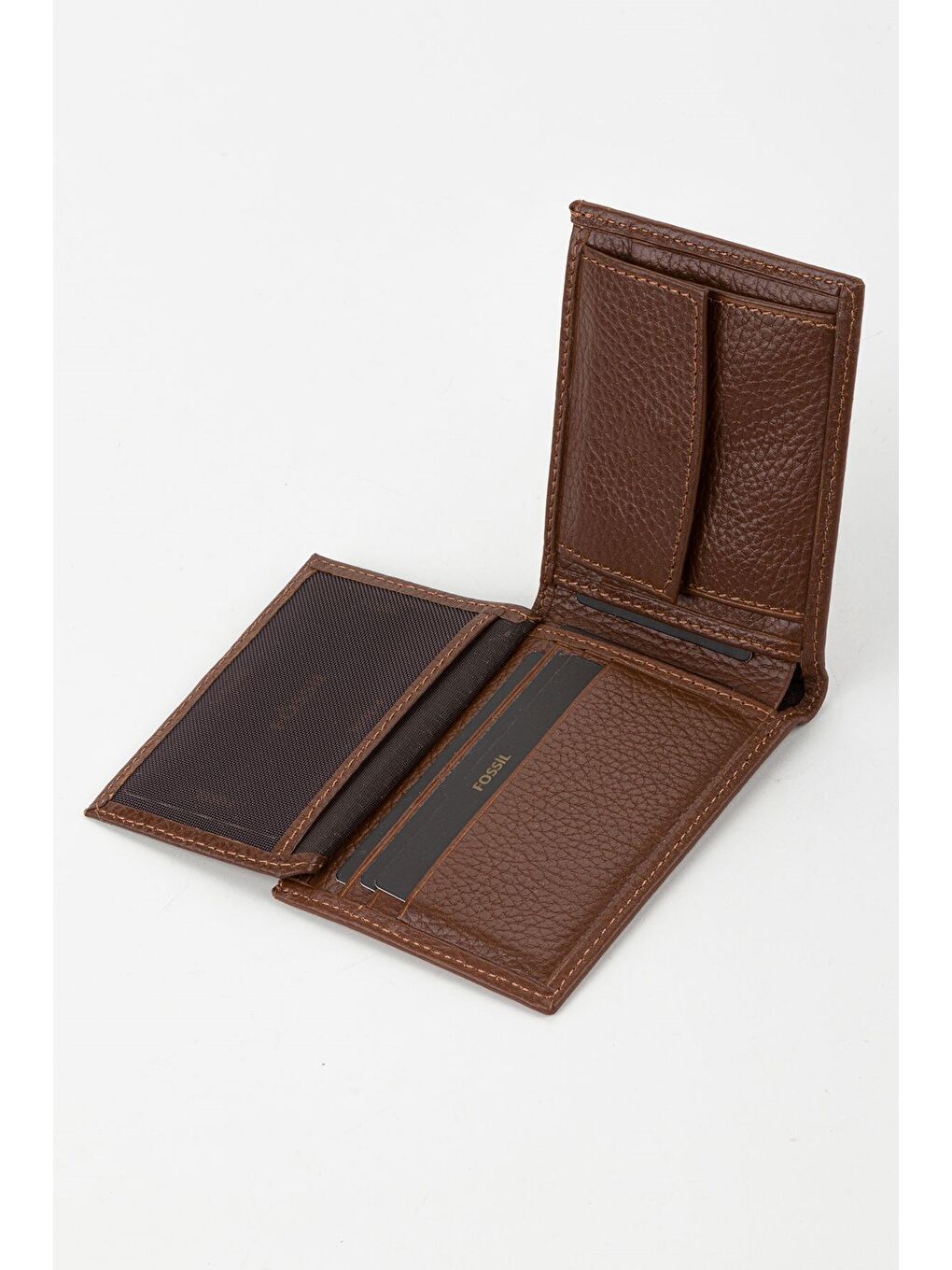 Kutulu Hakiki Deri Yatay Kahverengi Küçük Boy Erkek El Portföyü Cüzdan-3